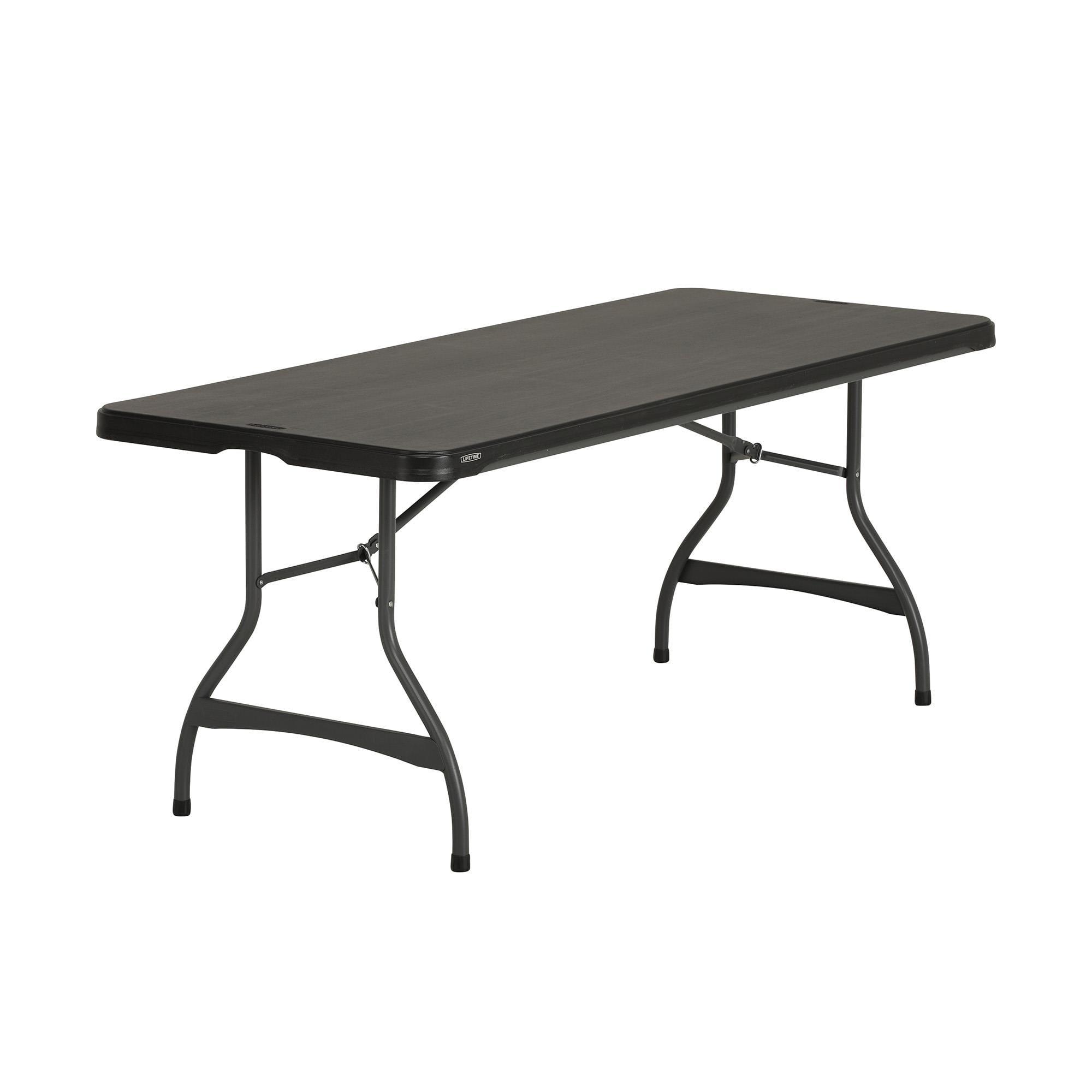 Lifetime 6-Foot Black Rectangular Folding Table for Indoor/Outdoor Use