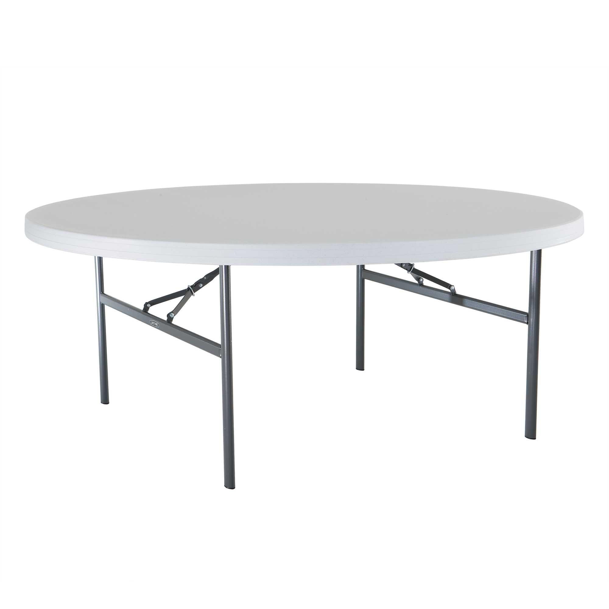 Lifetime 6-Foot Round White Granite Folding Table