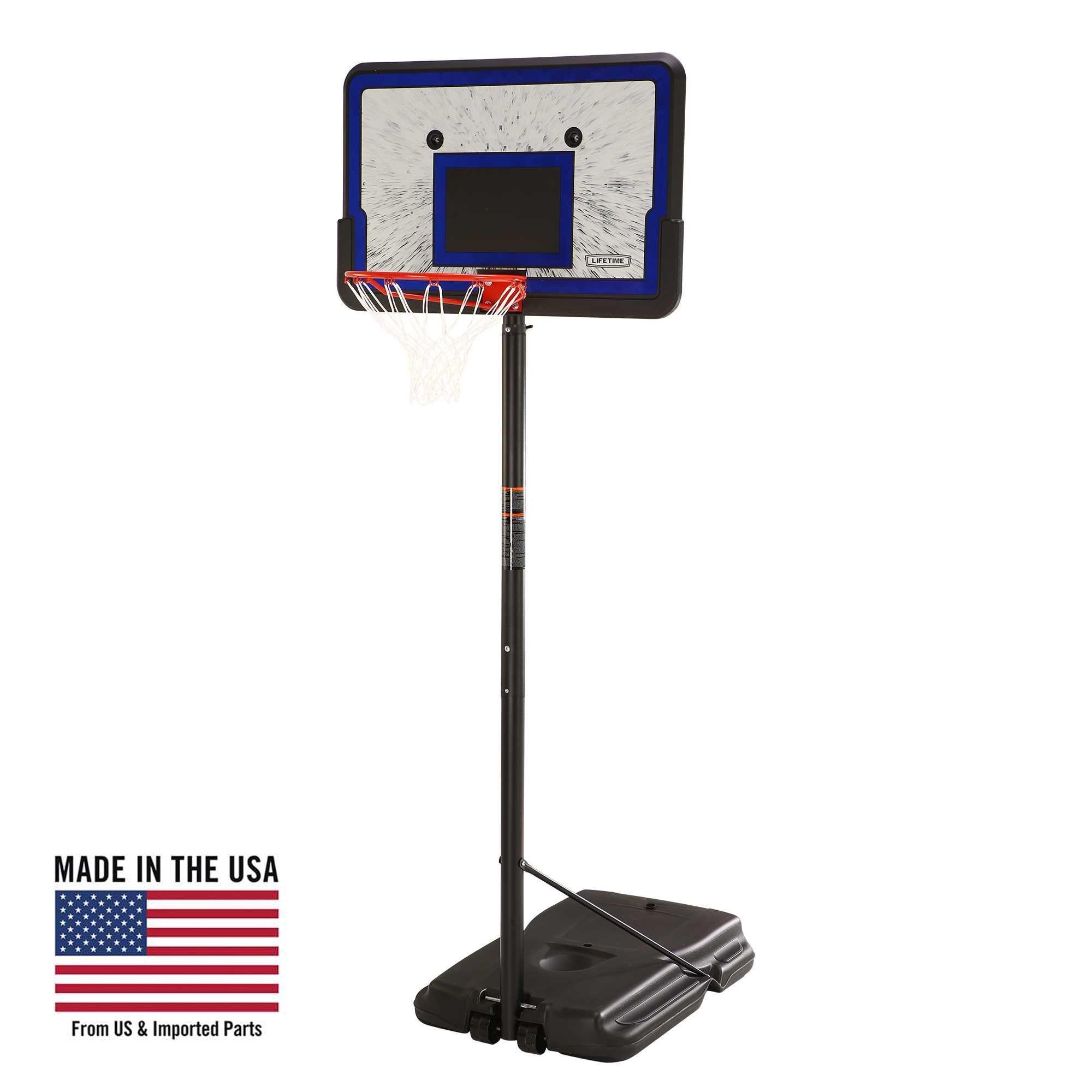 Adjustable Portable Basketball Hoop with 44" Impact Backboard