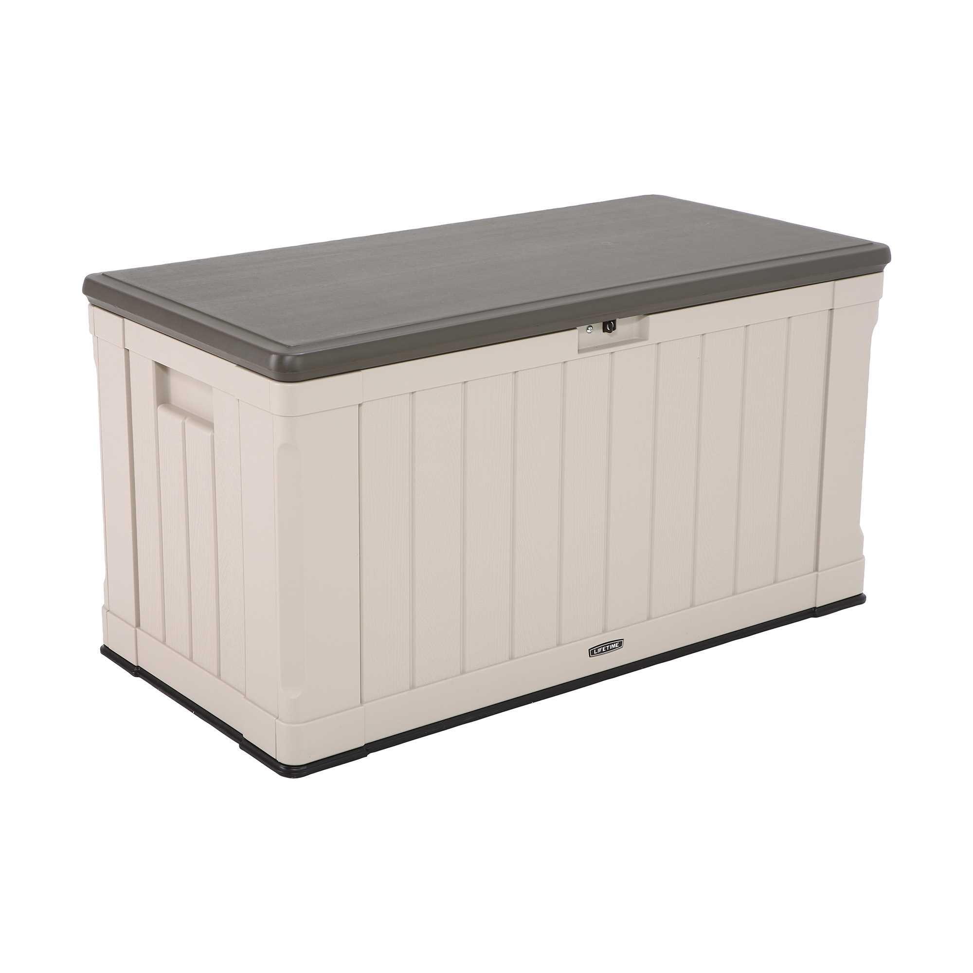 Lifetime 50.3'' W 116 Gallons Water Resistant Polyethylene Plastic Lockable Deck Box in Tan