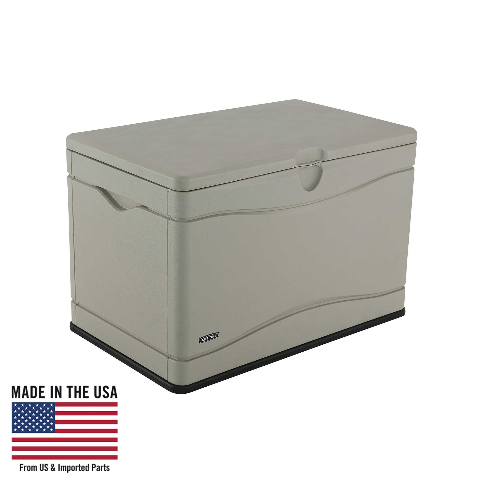 Lifetime 80 Gallons Water Resistant Polyethylene Plastic Lockable Deck Box in Desert Sand