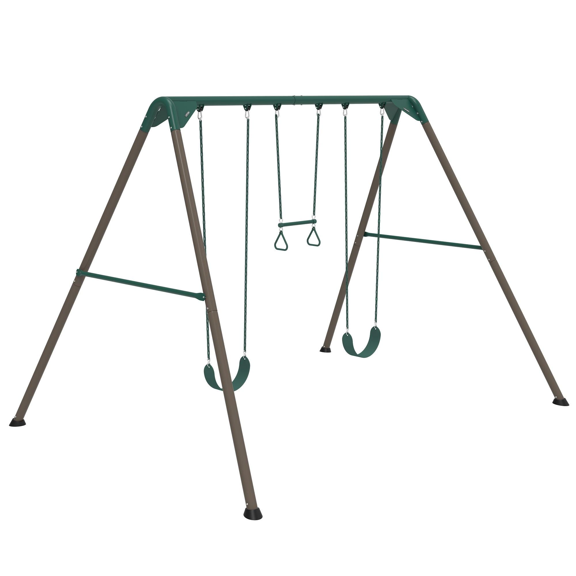 Lifetime Earthtone Metal Swing Set with Trapeze Bar