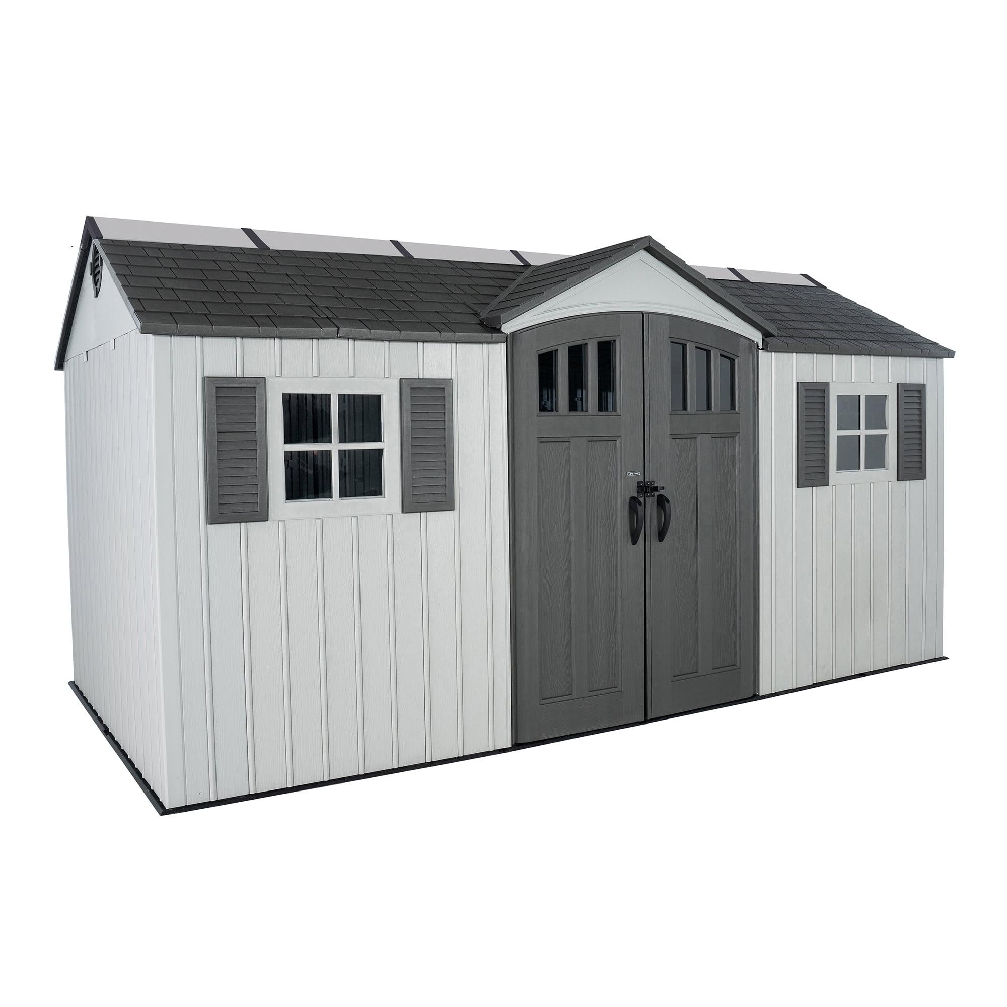 Lifetime 15 Ft. x 8 Ft. High-Density Polyethylene Outdoor Storage Shed with Steel-Reinforced Construction & Reviews | Wayfair