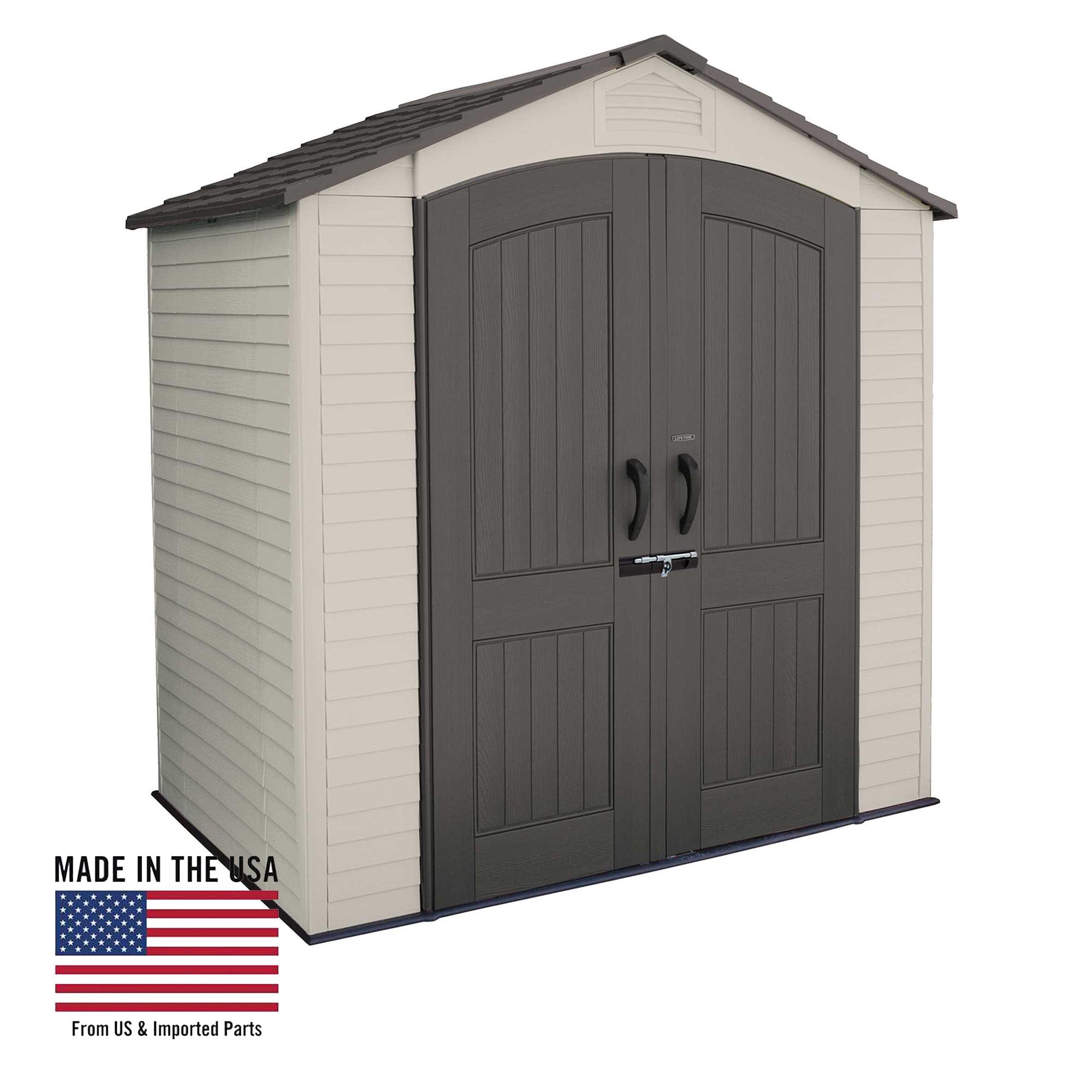 Lifetime Lifetime 7 Ft. x 4.5 Ft. High-Density Polyethylene (Plastic) Outdoor Storage Shed with Steel-Reinforced Construction