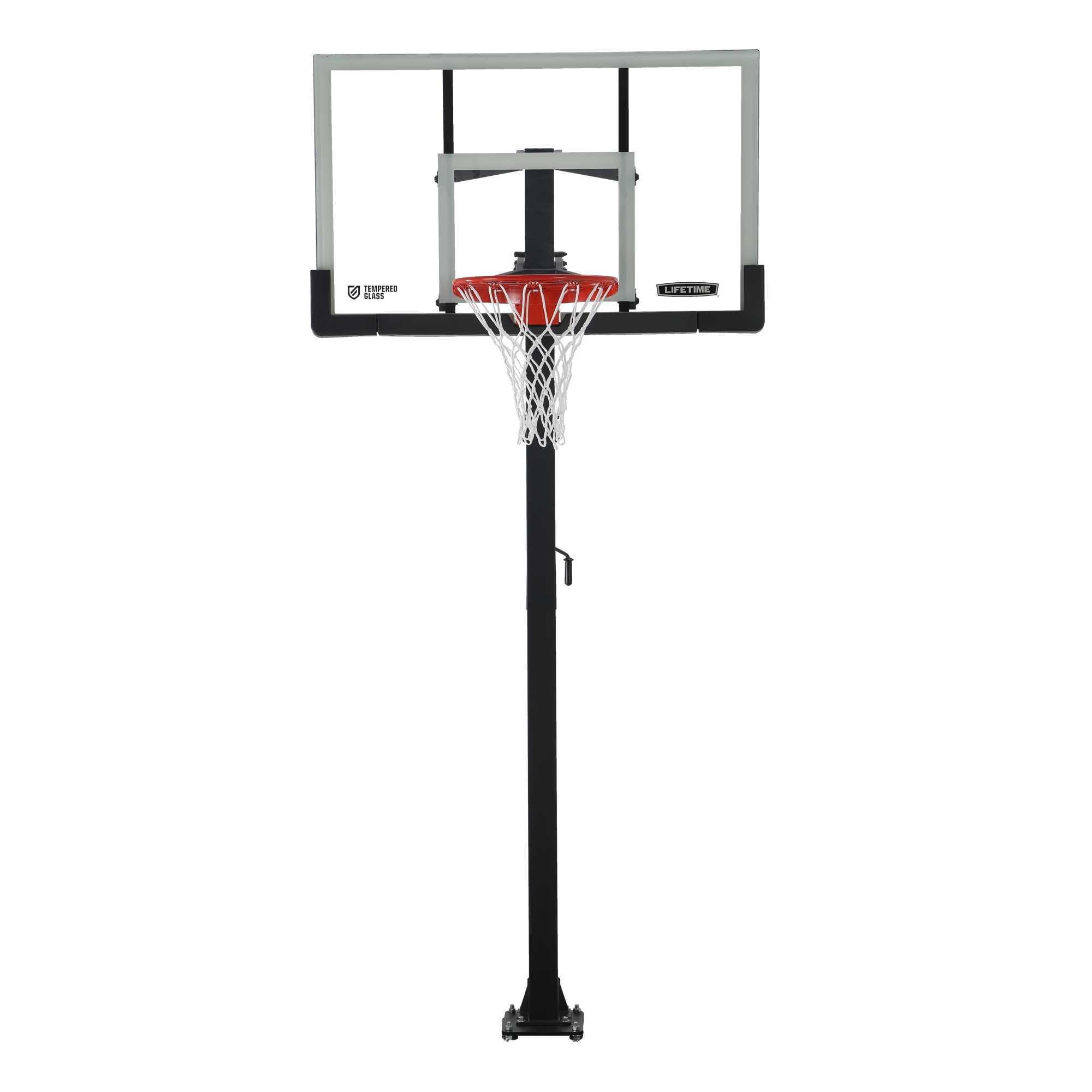 Lifetime Lifetime Height Adjustable Bolt Down Basketball Hoop (54" Tempered Glass Backboard)