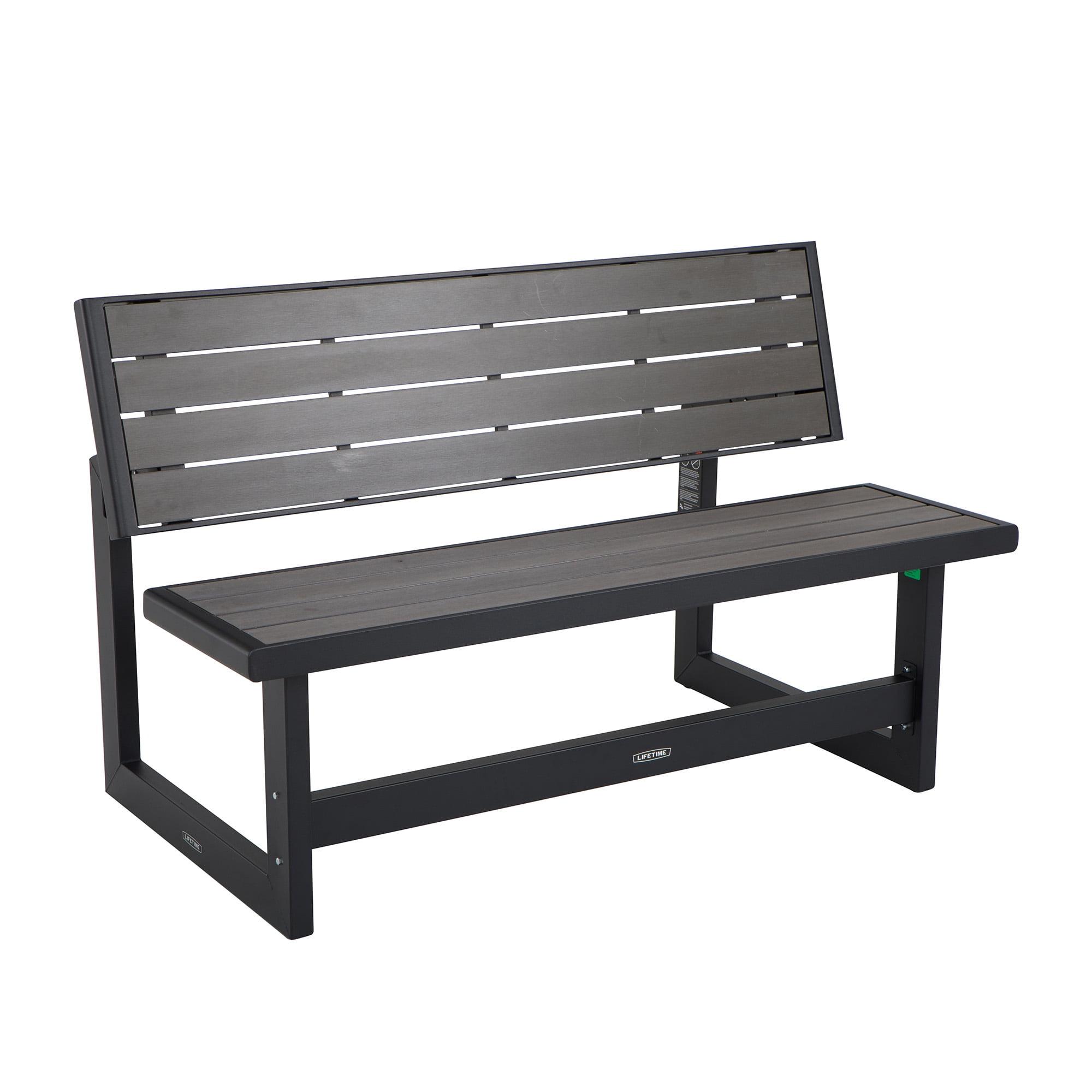 Harbor Gray Convertible Outdoor Bench-Table in Steel