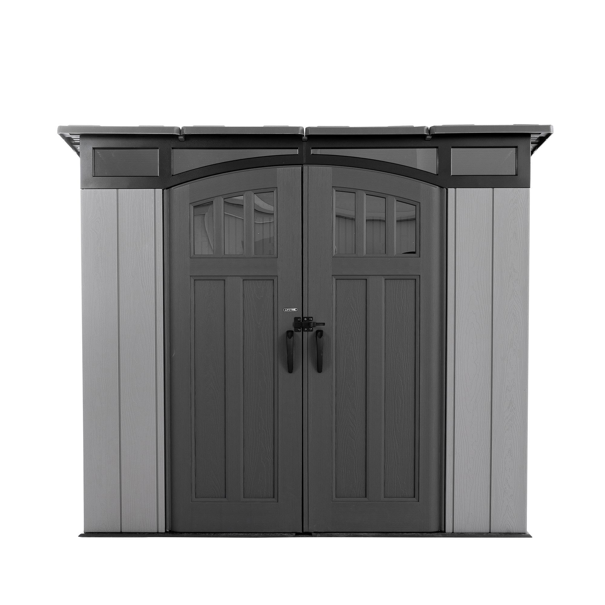 Lifetime Gray Polyethylene and Steel Modern Storage Shed with Windows