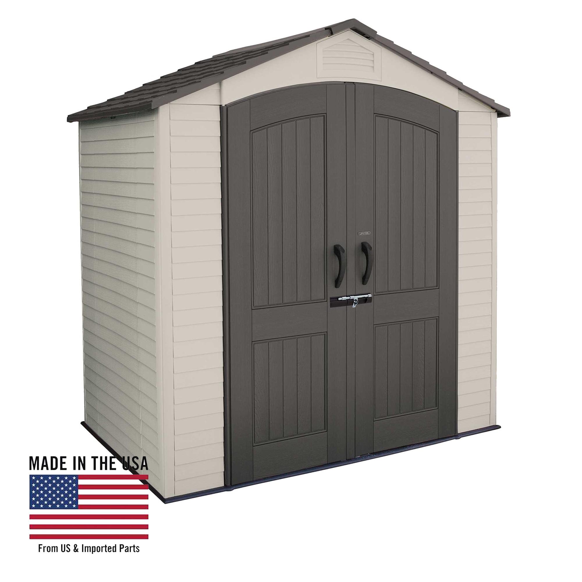 Lifetime 7 x 4.5 ft Brown Polyethylene Storage Shed with Shelving