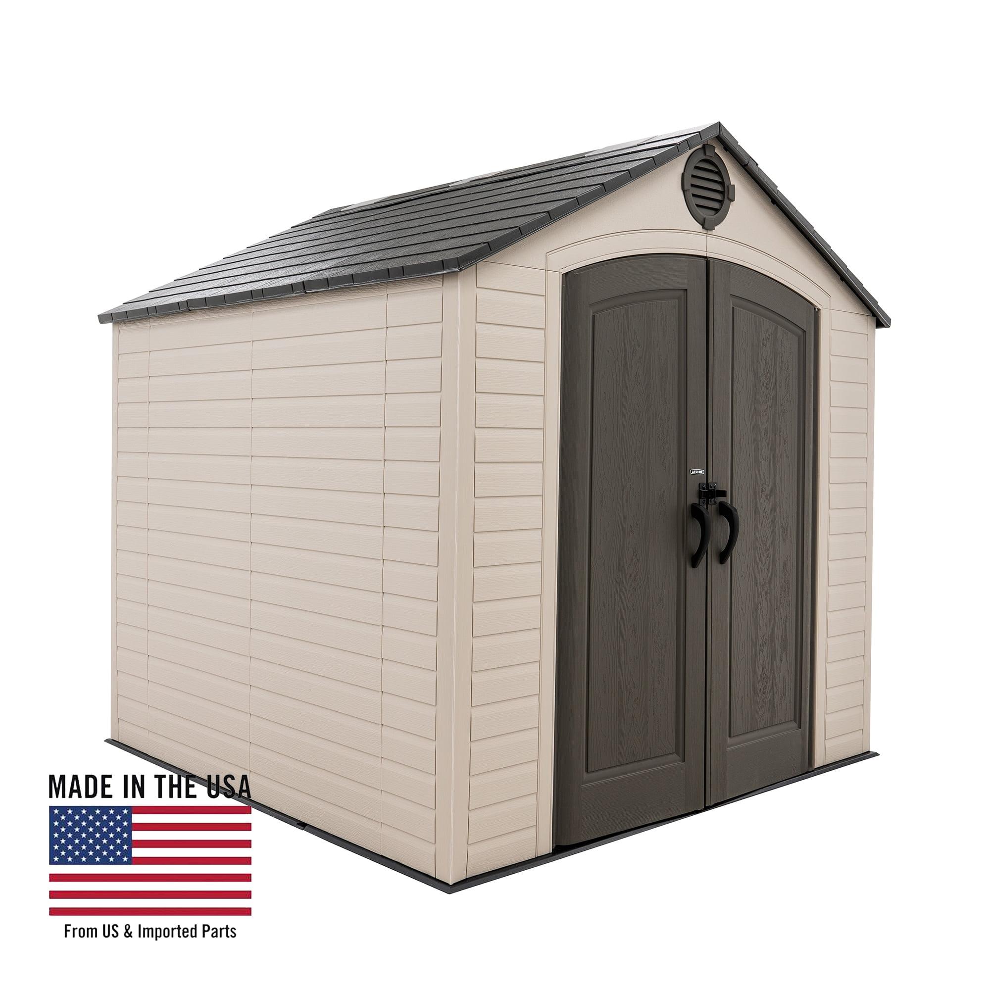 Lifetime Polyethylene Storage Shed, 52.4 sq. ft., 8 ft. x 7.5 ft. x 8 ft., Tan/Gray (60396)