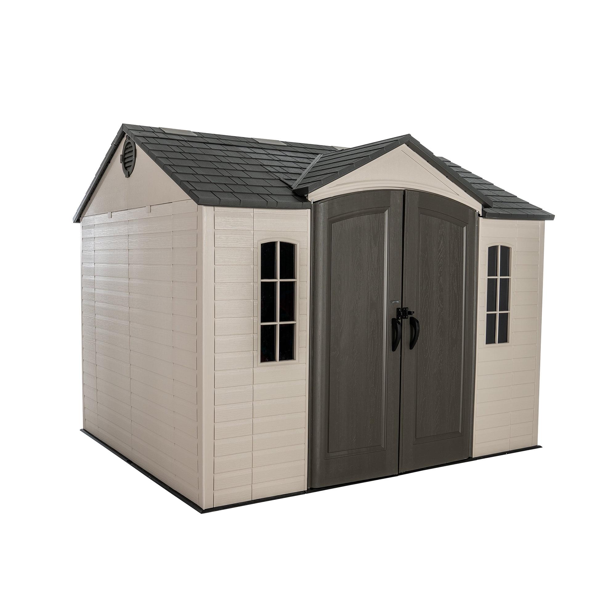 10 Ft. x 8 Ft. High-Density Polyethylene Outdoor Storage Shed with Steel-Reinforced Construction