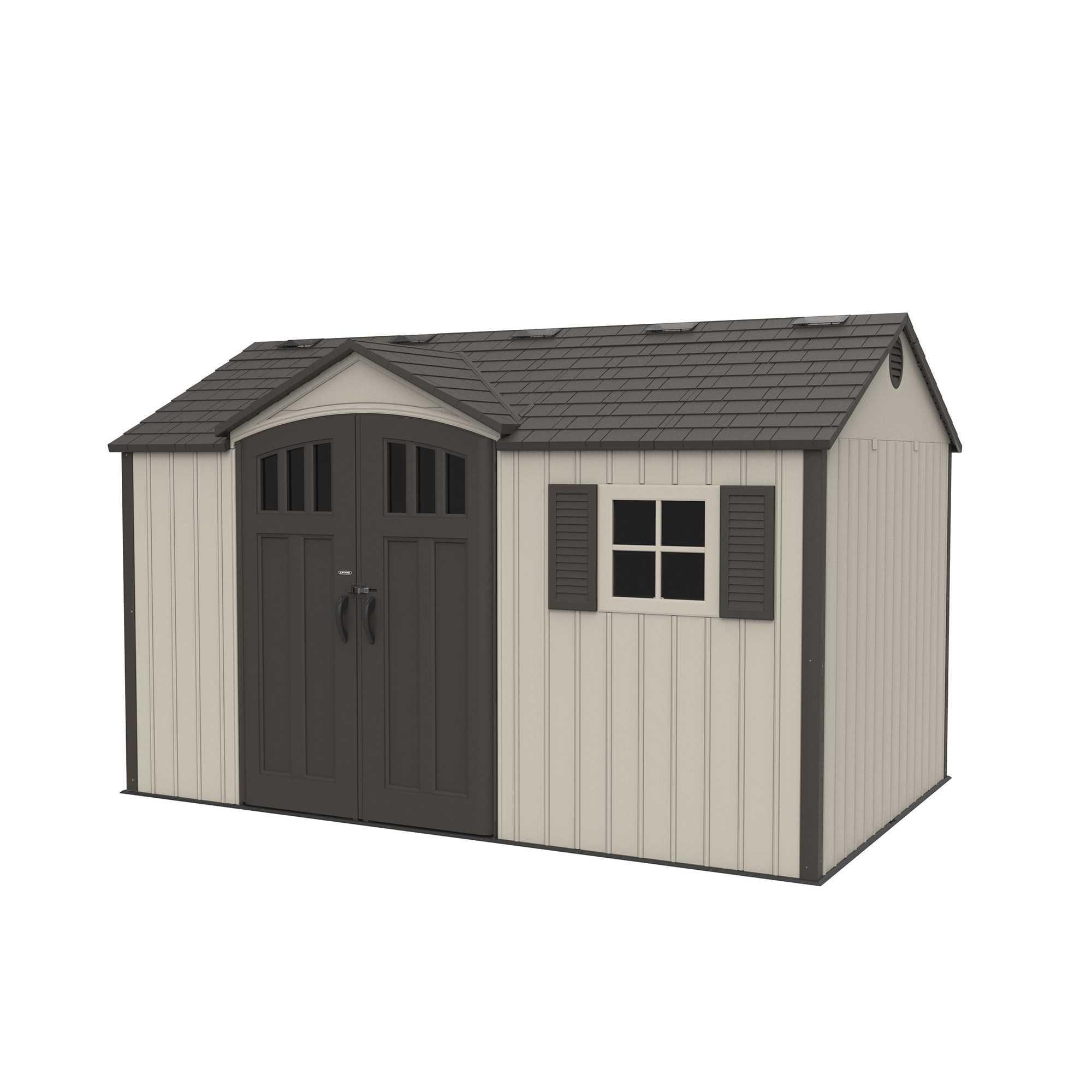 Lifetime 12.5 Ft. x 8 Ft. High-Density Polyethylene (Plastic) Outdoor Storage Shed with Steel-Reinforced Construction