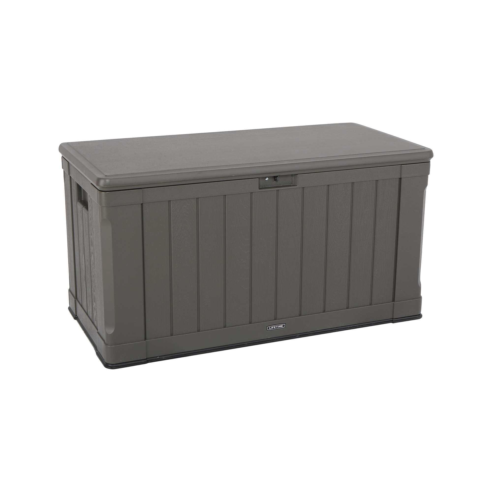 Brown Lockable High-Density Polyethylene Outdoor Deck Box Bench