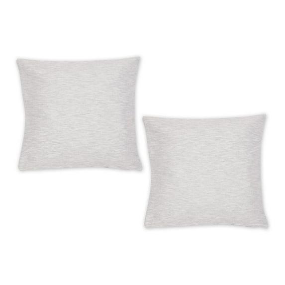 2pc 18"x18" Tonal Recycled Cotton Square Throw Cover Light Gray/Off-White - Design Imports: Zipper Closure, Indoor Use