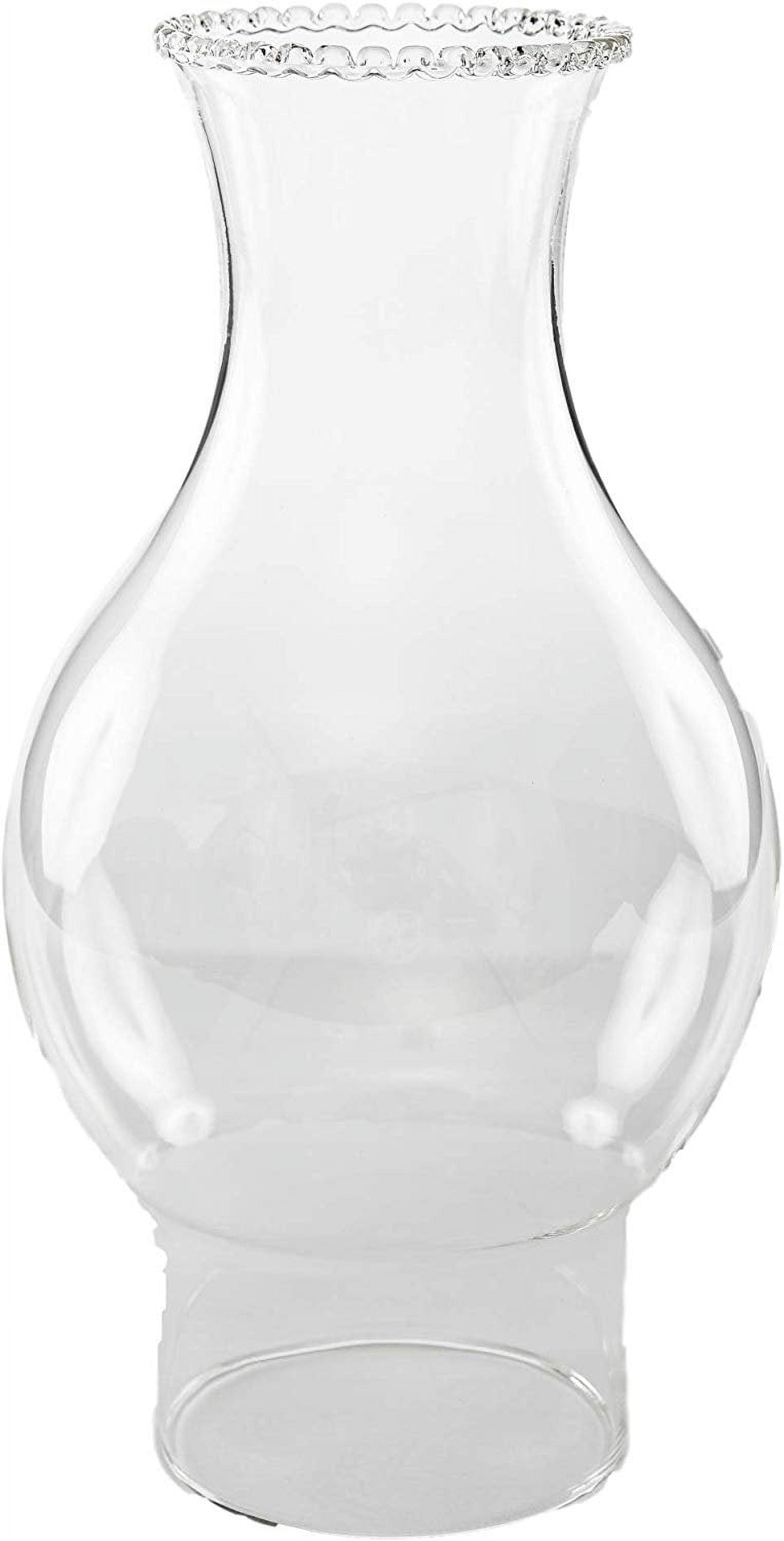 Light of Mine  3" X 8 3/4" with 4  Bulge Oil Lamp Globe Replacement Lamp  Oil Lamp Chimney  Hurricane Lamp Glass Replacement  Crystal Clear Beaded Top Chimney