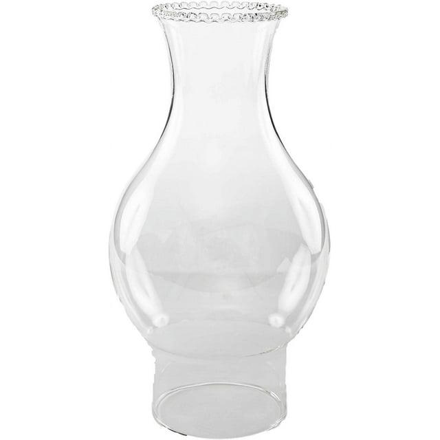 Light of Mine  3" X 8 3/4" with 4  Bulge Oil Lamp Globe Replacement Lamp  Oil Lamp Chimney  Hurricane Lamp Glass Replacement  Crystal Clear Beaded Top Chimney