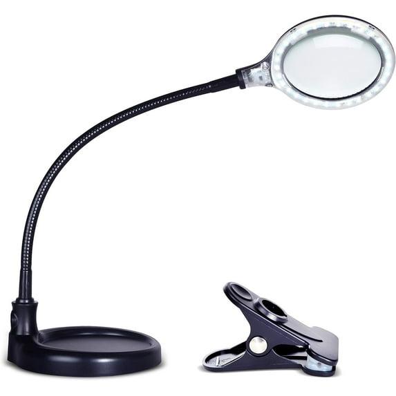 Brightech Lightview Pro 23.5 in. Adjustable Gooseneck Magnifying Desk Lamp