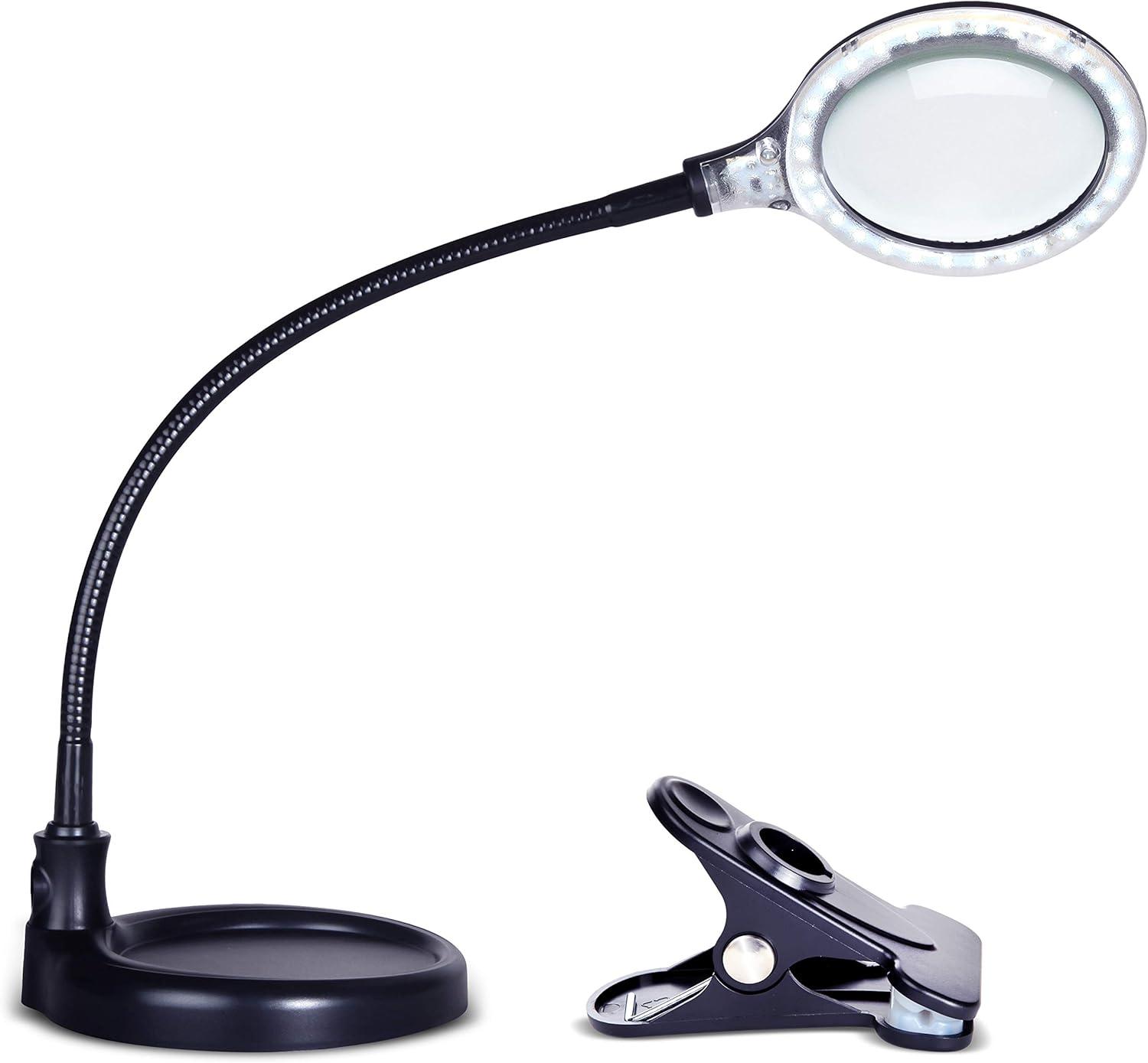 Brightech Lightview Pro 23.5 in. Adjustable Gooseneck Magnifying Desk Lamp