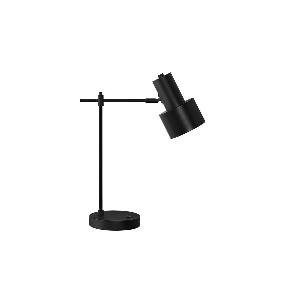 Monarch Specialties Lighting 21inchH Table Lamp Usb Port Included Black Metal Black Shade Modern