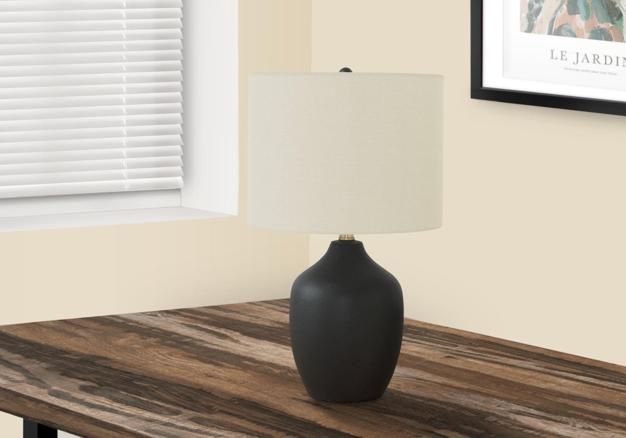 Monarch Specialties Lighting 22inchH Table Lamp Black Ceramic Ivory / Cream Shade Transitional