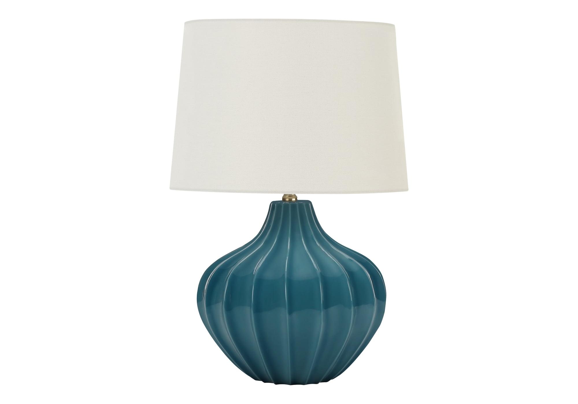 Monarch Specialties Lighting 24inchH Table Lamp Blue Ceramic Ivory / Cream Shade Transitional