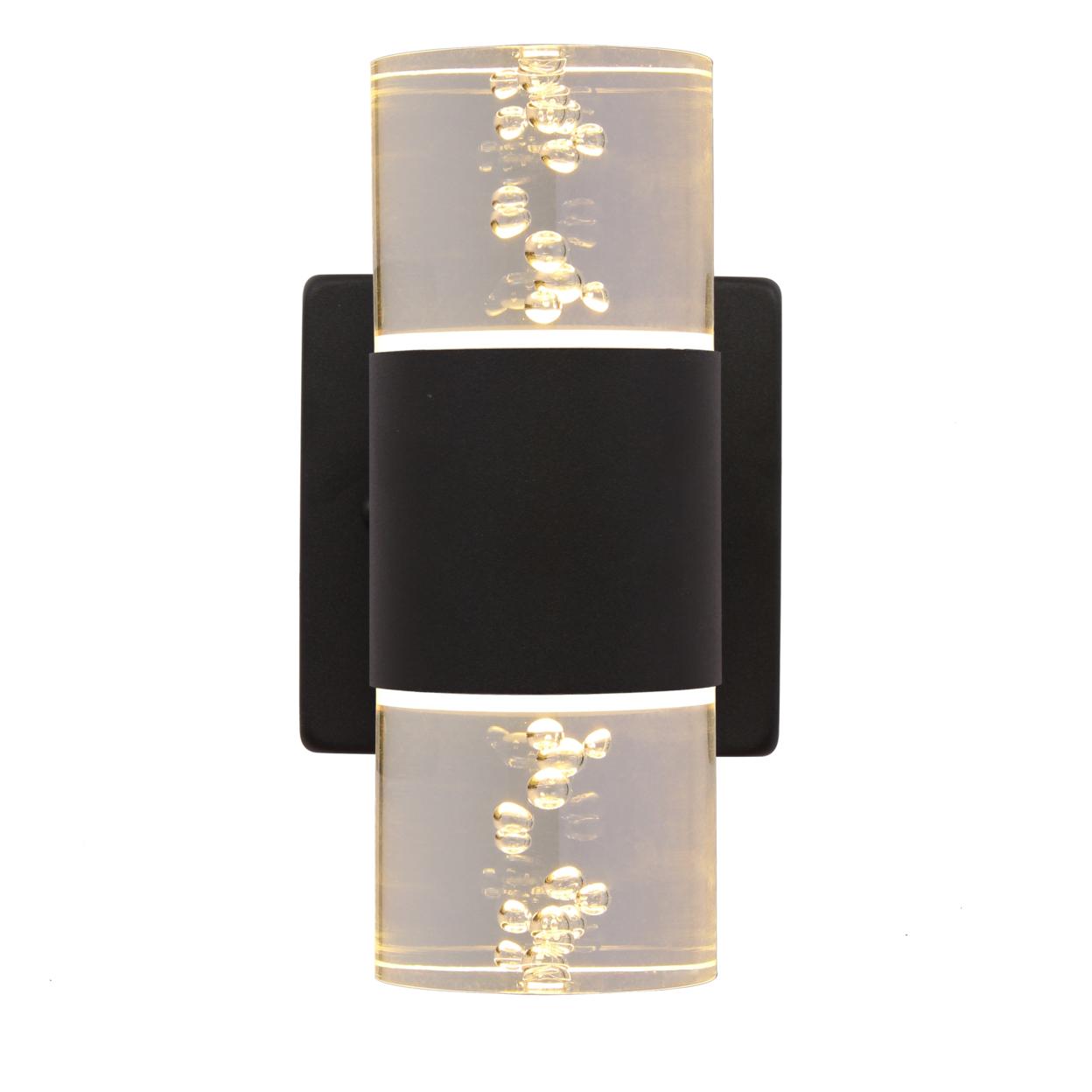 Ambert Black Cylinder LED Wall Sconce 3000K Warm White 10" Tall