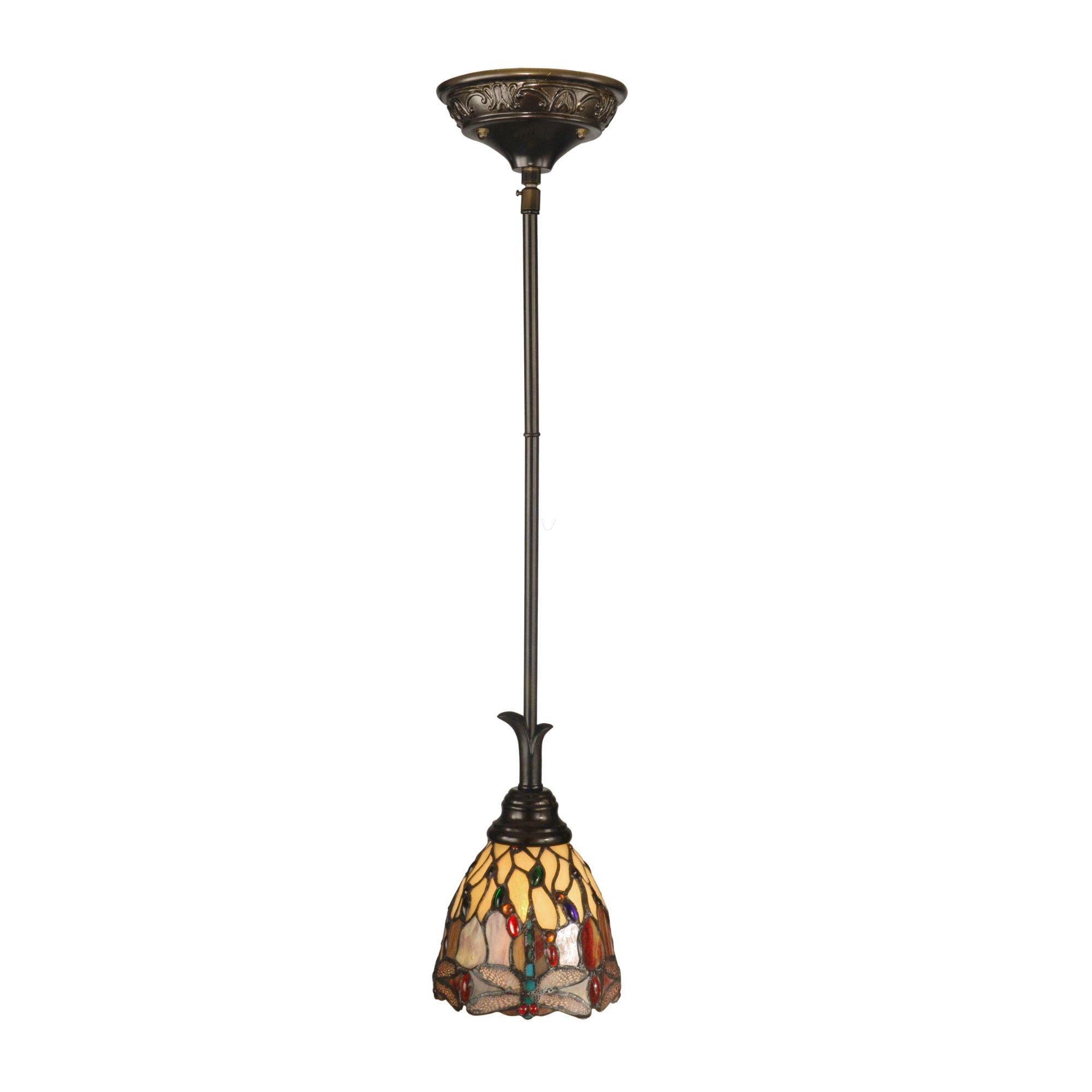 Antique Bronze and Glass Mini Pendant Light