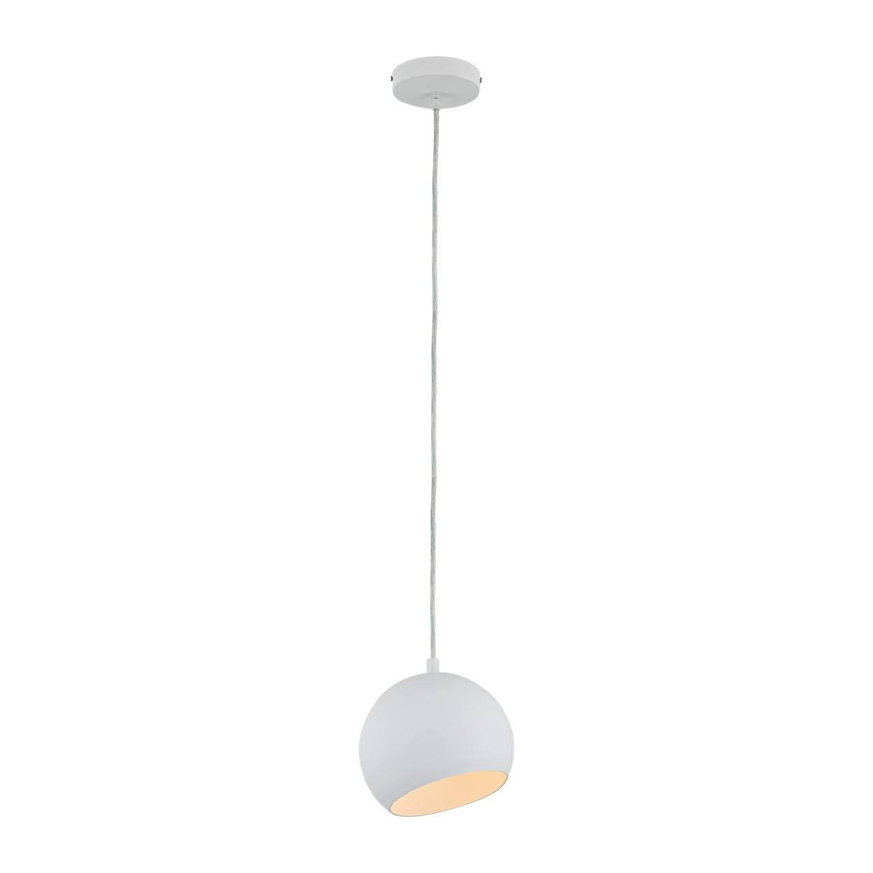 Matt White Glass Mini Pendant Light with Incandescent Bulb