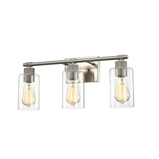 Chloe Lighting Mercy Contemporary 3 Light Brushed Nickel Bath Vanity Fixture 22" Width