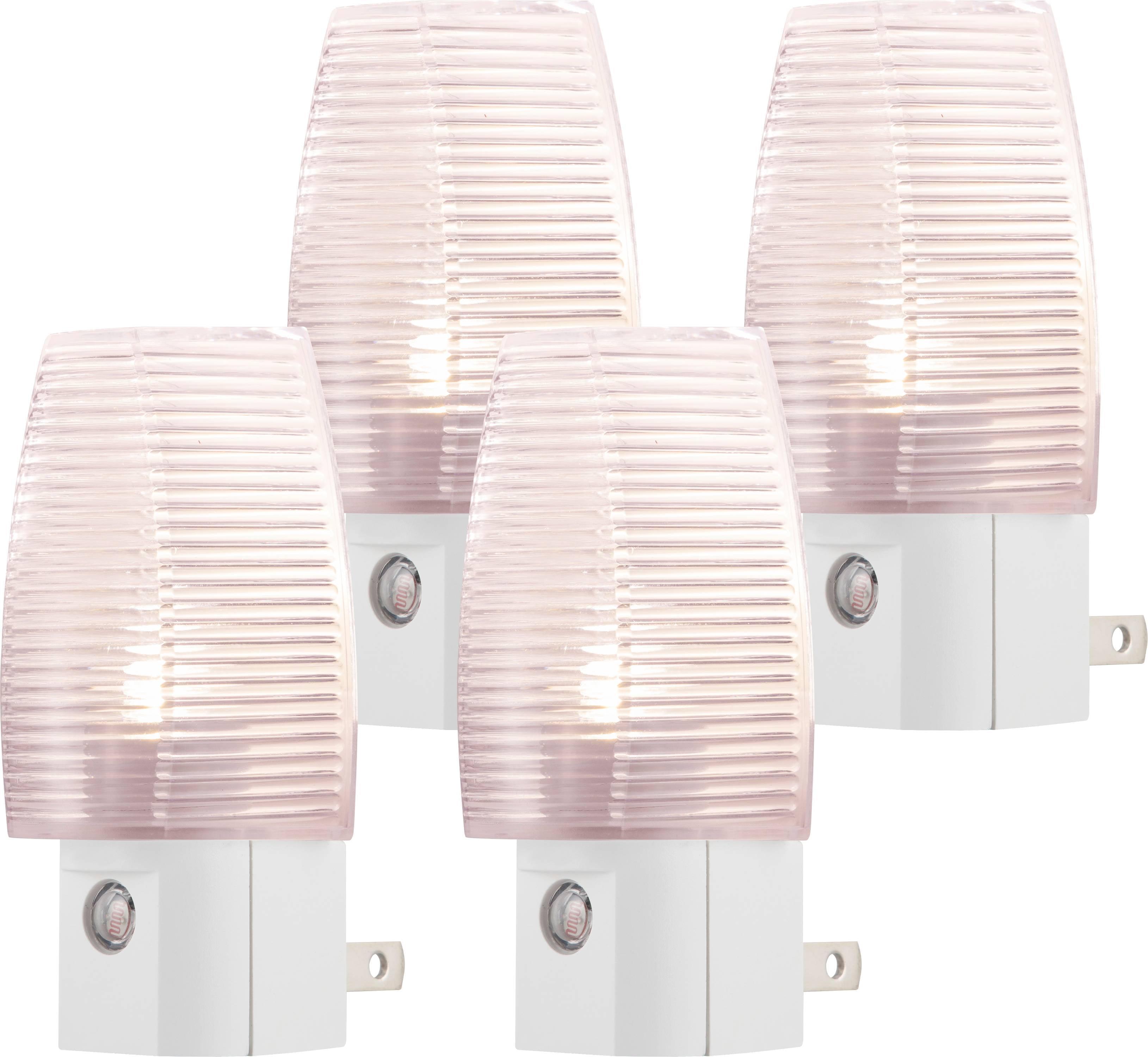 Clear Rib Shade LED Night Lights with Dusk to Dawn Sensor, 4-Pack