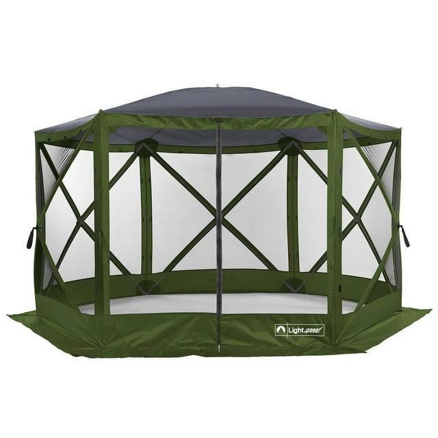 ECR4Kids ECR4Kids Lightspeed Outdoors Pop-Up 6-Sided Screen Shelter, Camping Gazebo, Green
