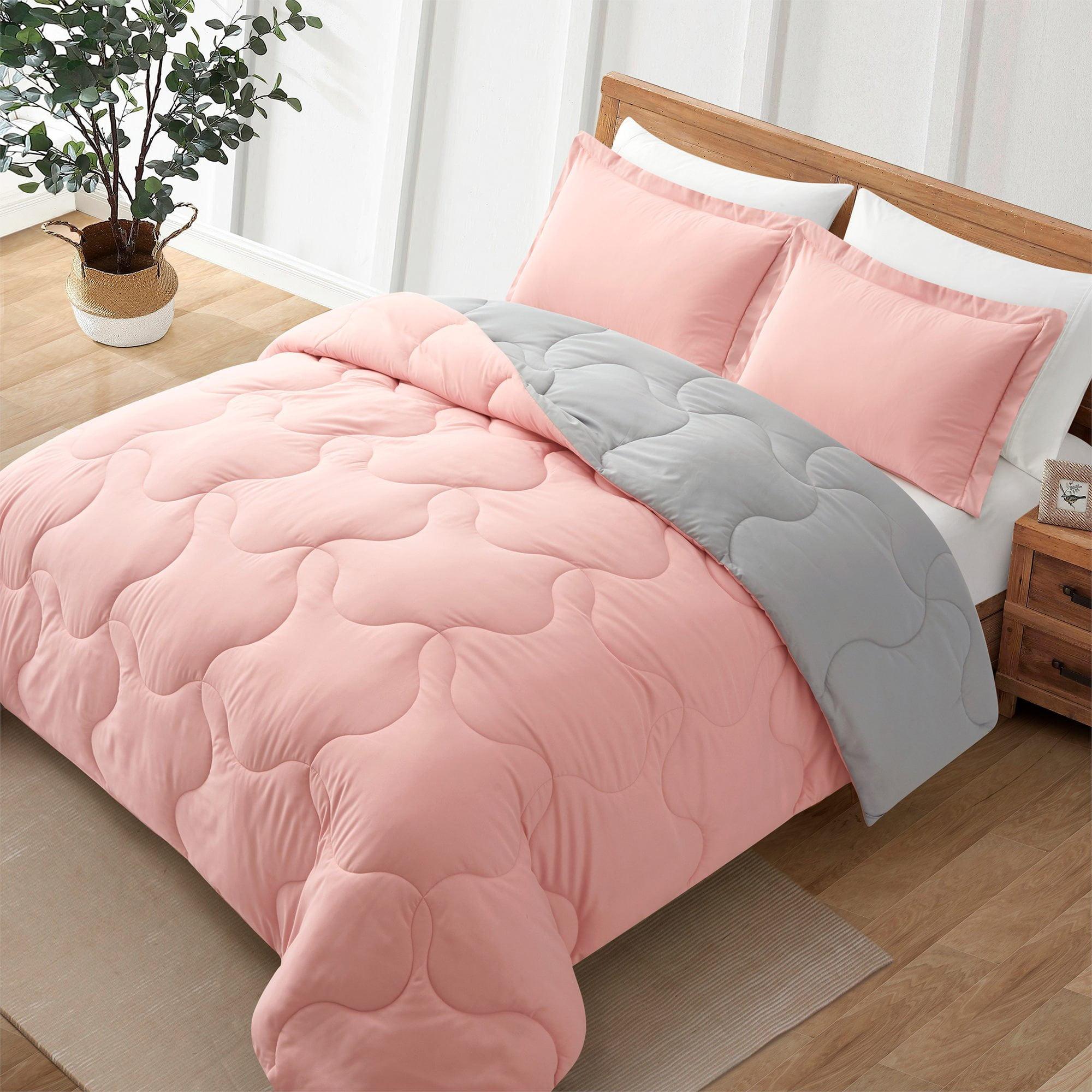 Lightweight Reversible Comforter Set 2 or 3 Pieces with Pillow Shams Twin Queen King