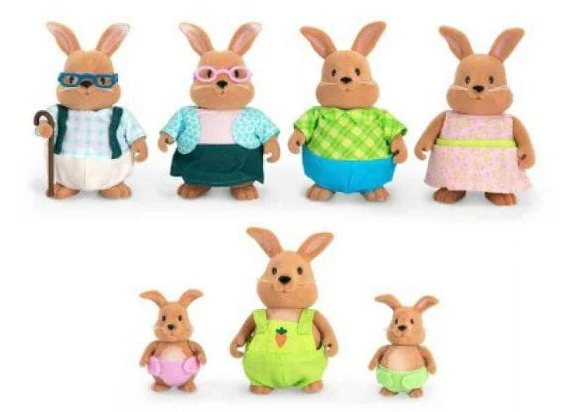 Li'l Woodzeez Miniature Animal Figurine Set - Cottonball Rabbit Family
