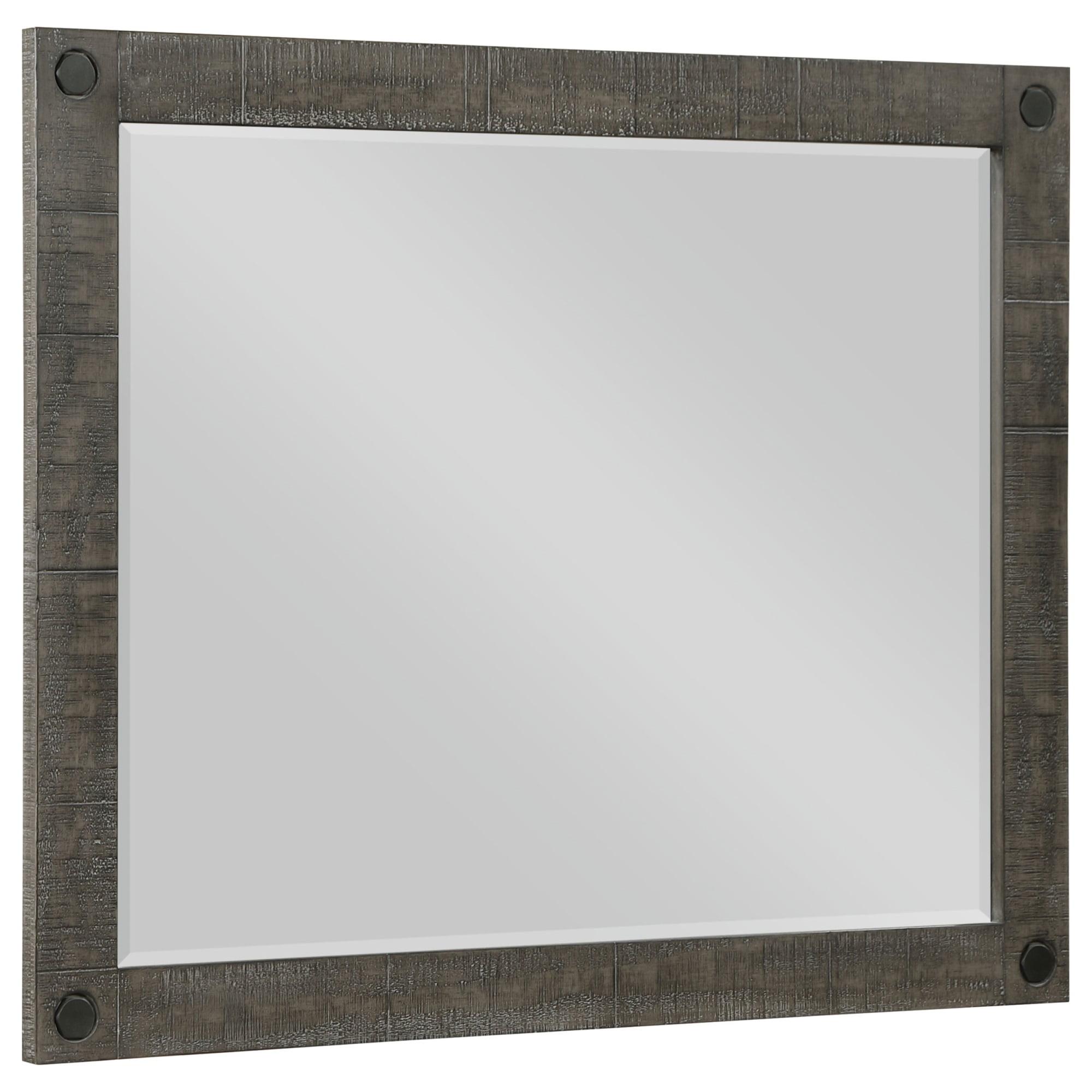 Lilith Rustic Brown and Gray Rectangular Wood Mirror