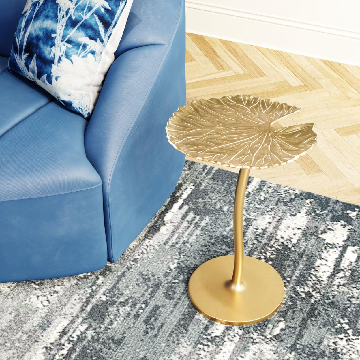 Elegant Lily 22'' Round Gold Metal Side Table