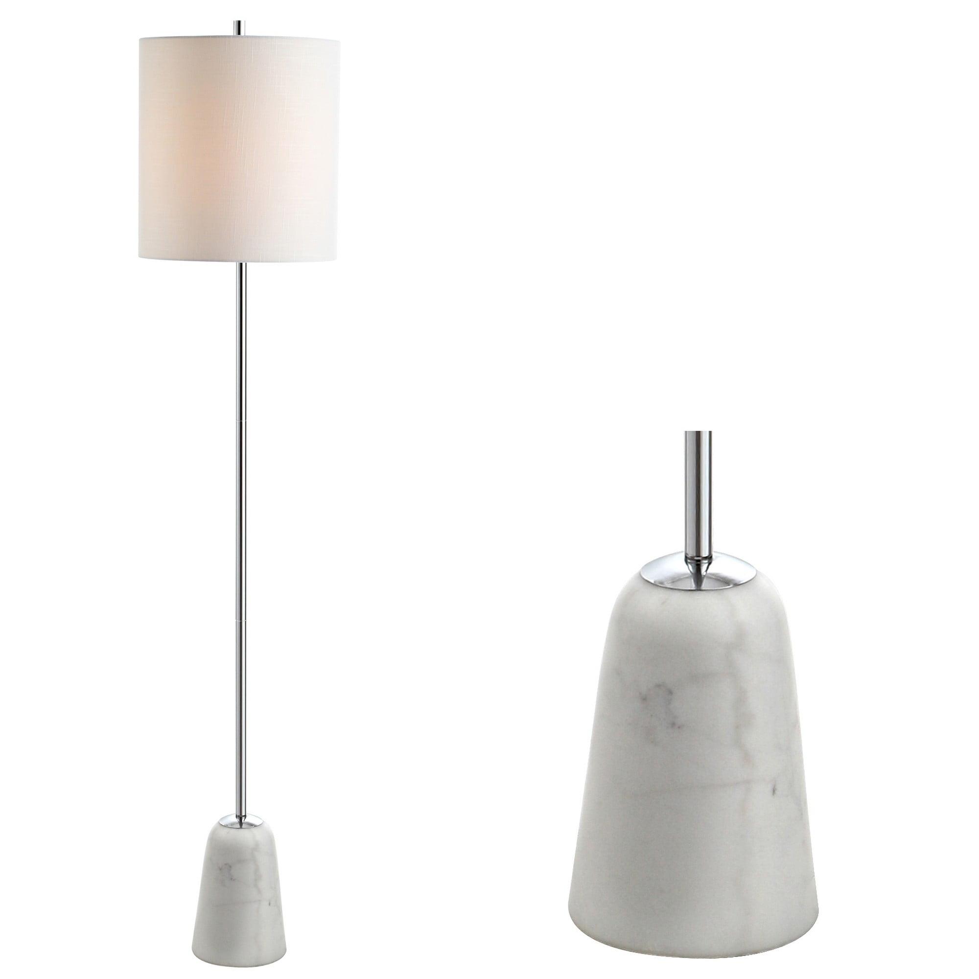 Lincoln Transitional 62.5" White Linen Drum Shade LED Floor Lamp