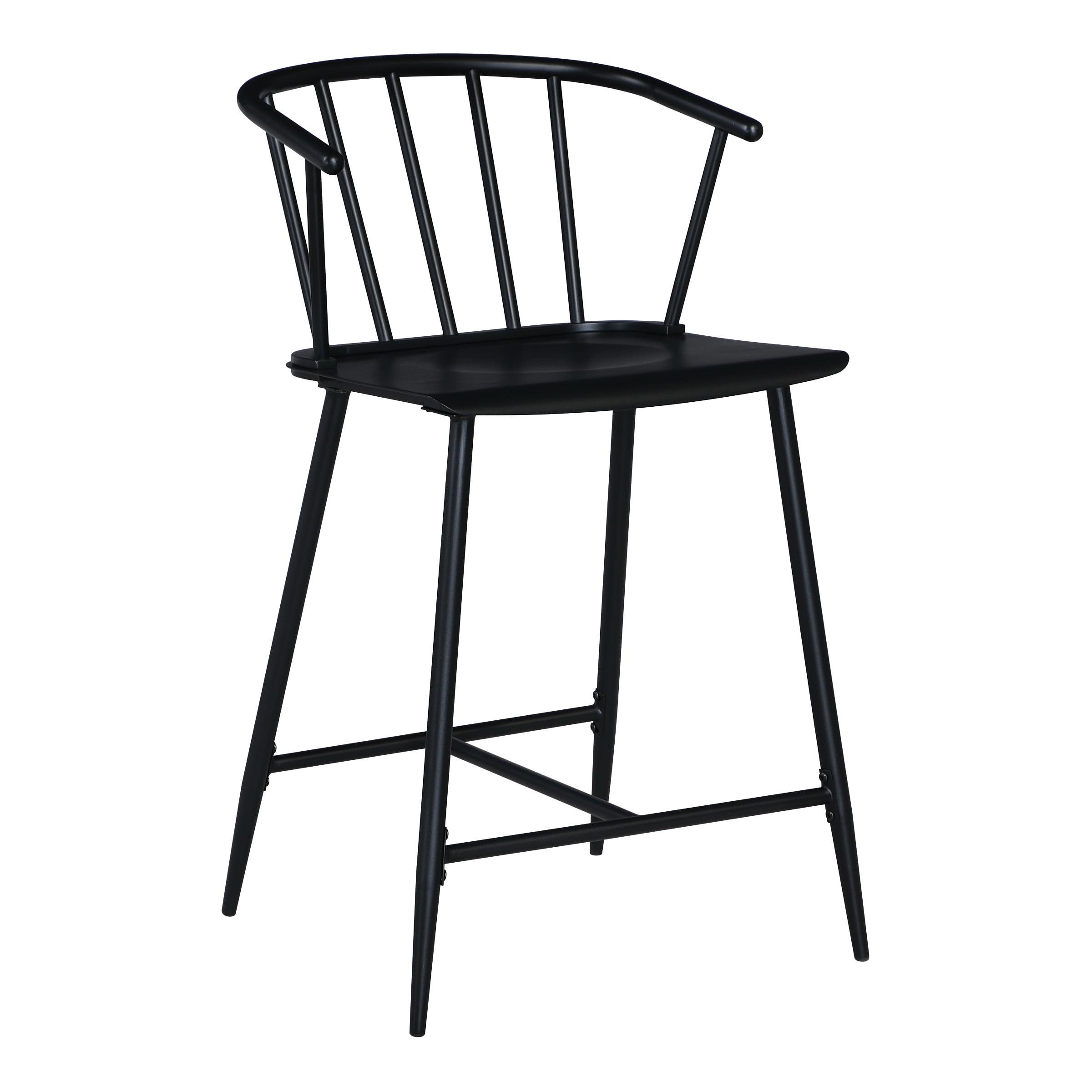 Lincoln Black Metal Spindle Back Counter Stool