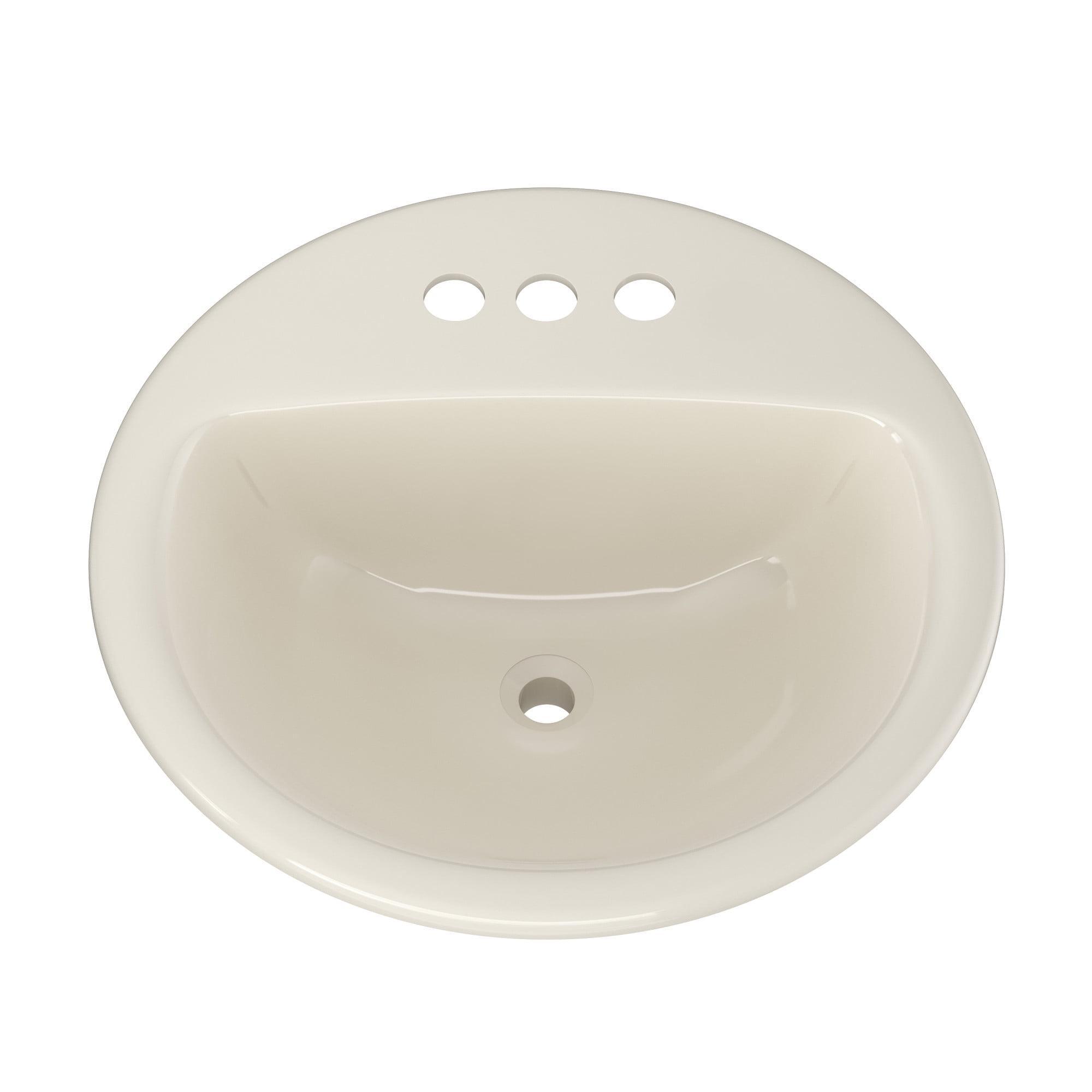 Proflo 19'' Vitreous China Circular Bathroom Sink with Overflow