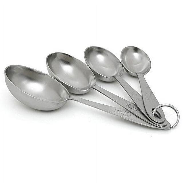 Shetler's Measuring Scoop Set, Durable 4-Piece Stainless Steel Spoon Set for Accurate Measurement of Dry and Wet Ingredients, for Baking and Cooking