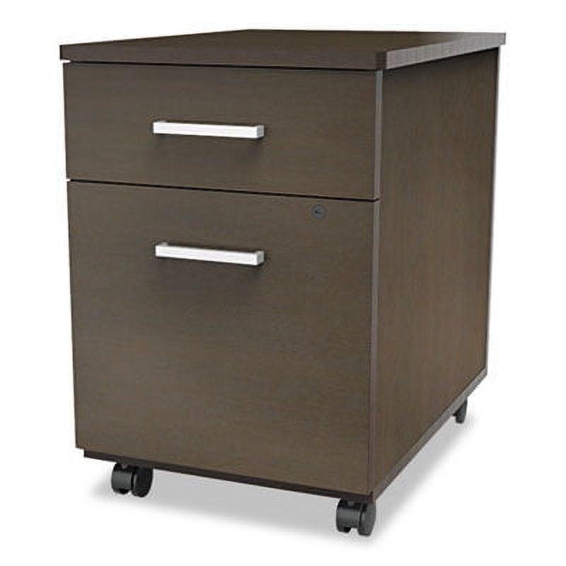 Mocha Mobile Pedestal File Cabinet with Locking Drawers