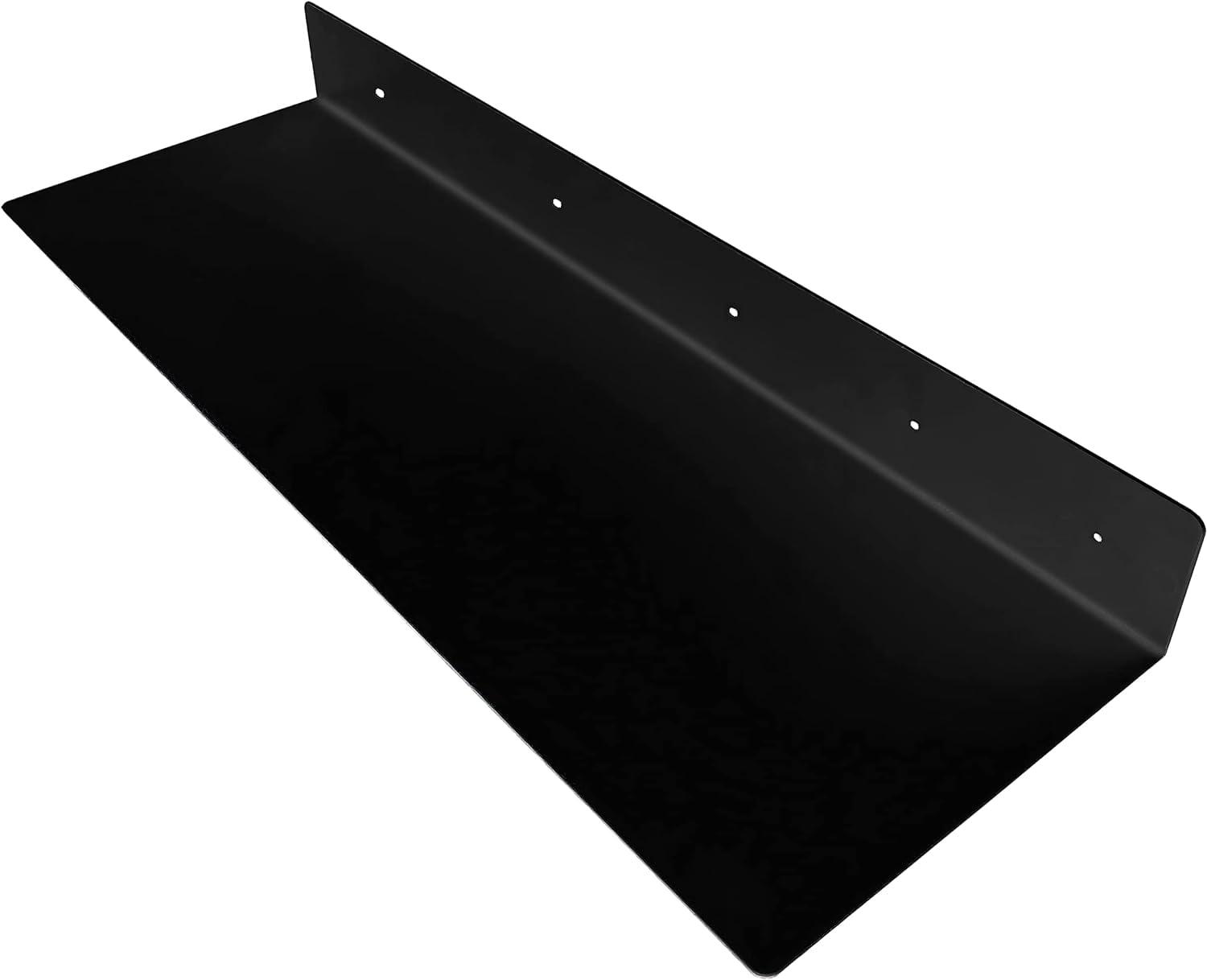 Linear Floating Shelf - Steel Industrial Heavy Duty Metal Wall Mounted Diy Designed Shelf 48-Inch X 8-Inch X 2.5-Inch - Black Powder Coated (36" X 8" X 2.5", Powder Coated Black)