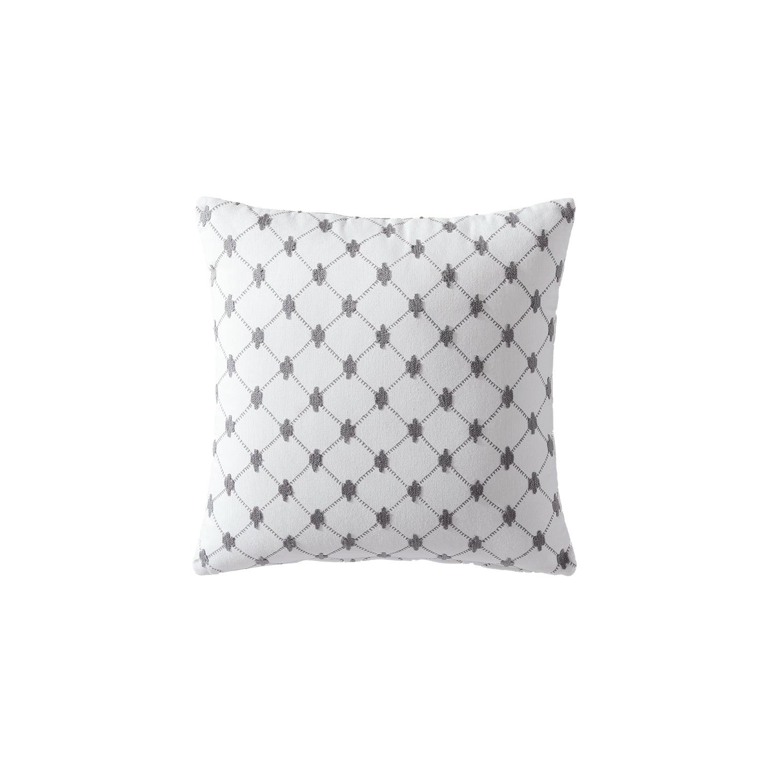 Linen Classique Dotted Windowpane Reversible Decorative Pillow