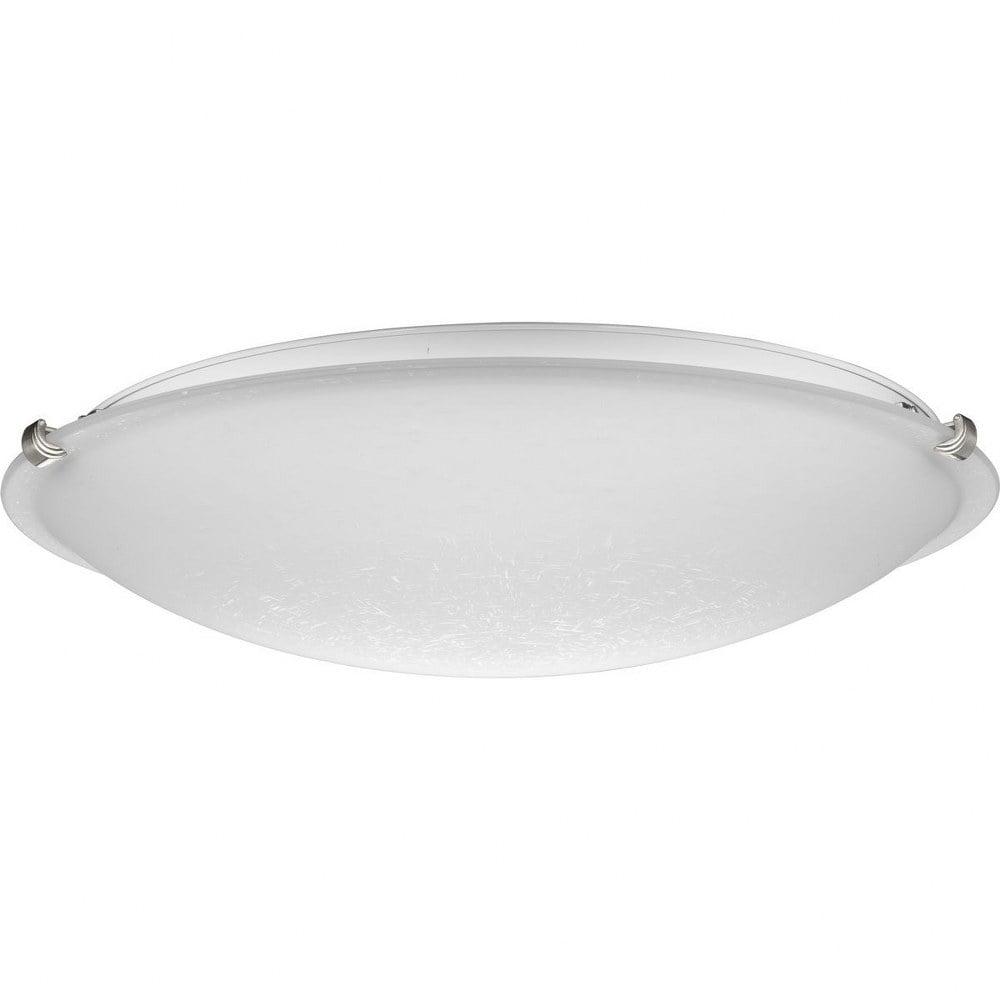 Progress Lighting Linen Dome 4-Light Flush Mount, Brushed Nickel, Linen Finish Glass