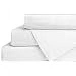 Linen Home Washed Cotton Percale King Sheet Set, White, Deep Pocket, 4 Pieces Bed Sheets - 1 Flat Sheet, 1 Fitted Sheet & 2 Envelope Closure Pillowcases, Cool and Comfortable Bed Linen