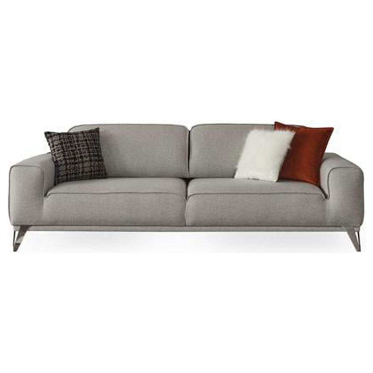 Dark Gray Tufted Leather Sleeper Sofa with Wood Accents