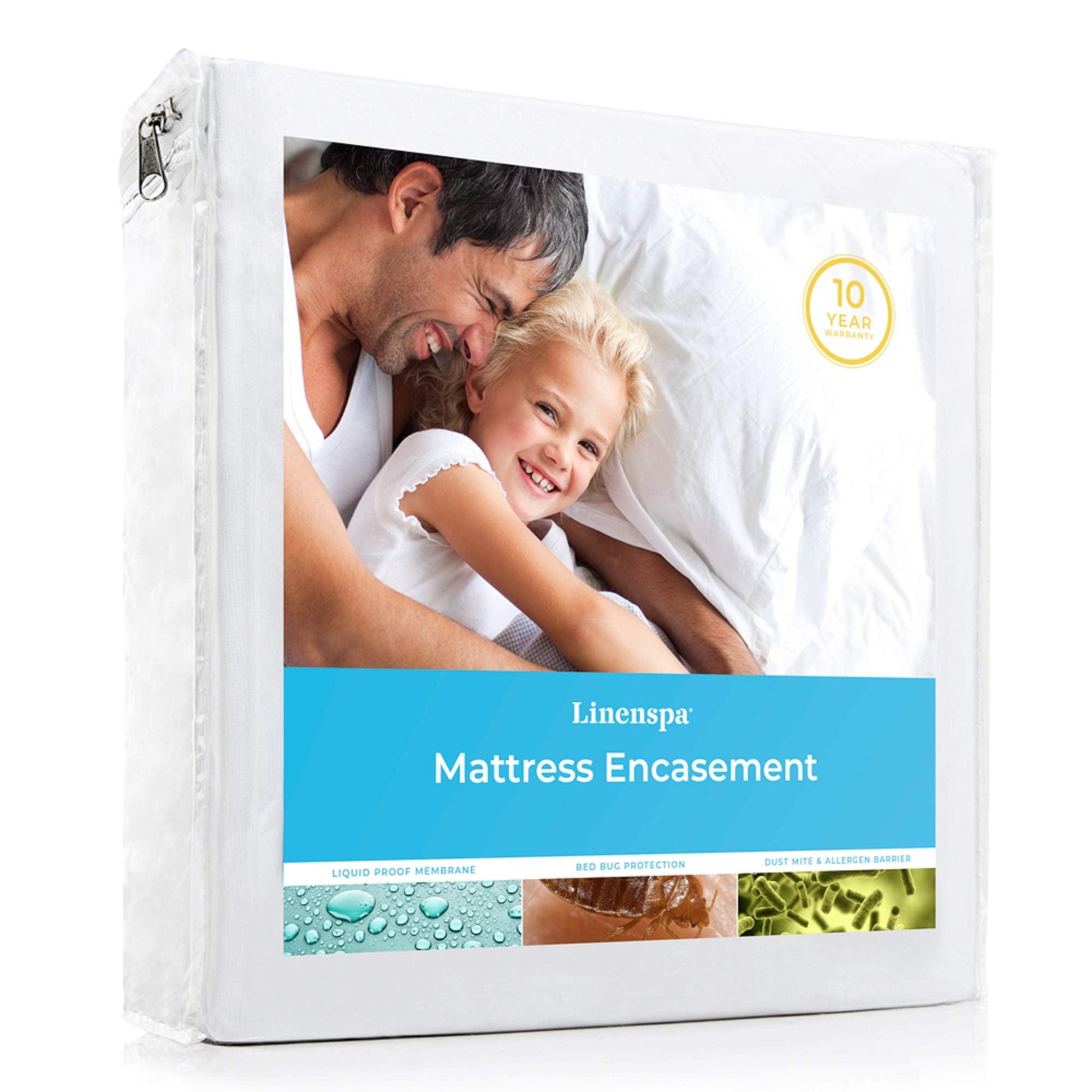 Linenspa Twin White Waterproof Zippered Mattress Encasement