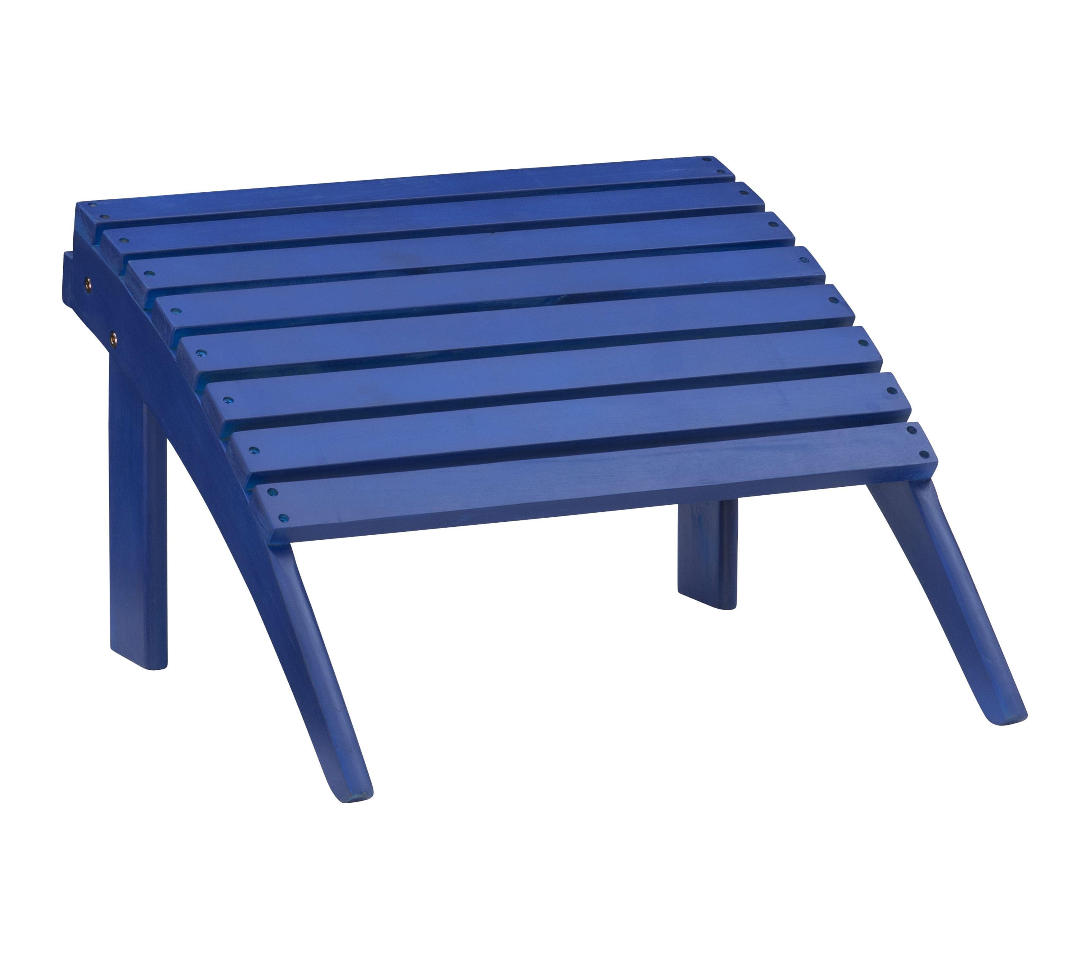 Classic Blue Acacia Wood Adirondack Ottoman