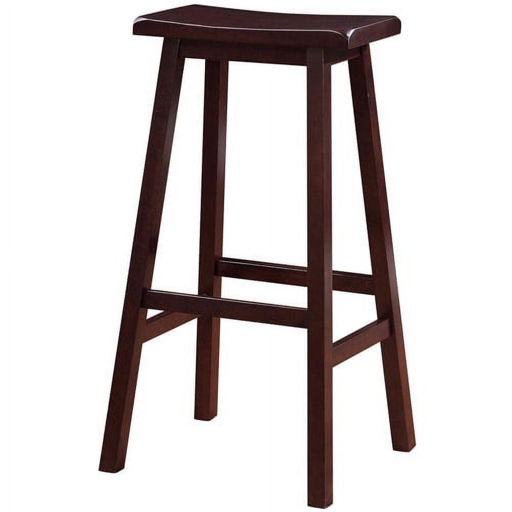 30" Saddle Backless Sloping Seat Barstool Wood Brown - Linon