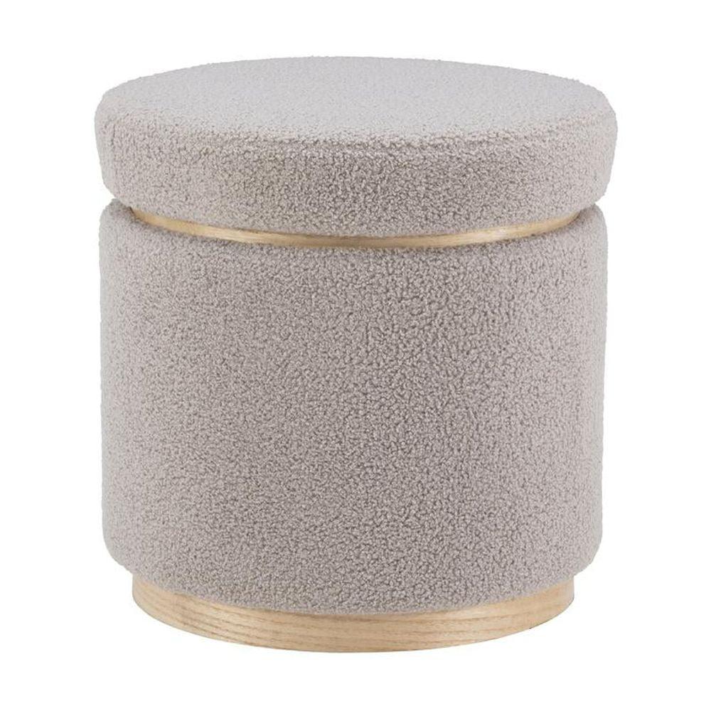 Linon Blanche Storage Ottoman Grey