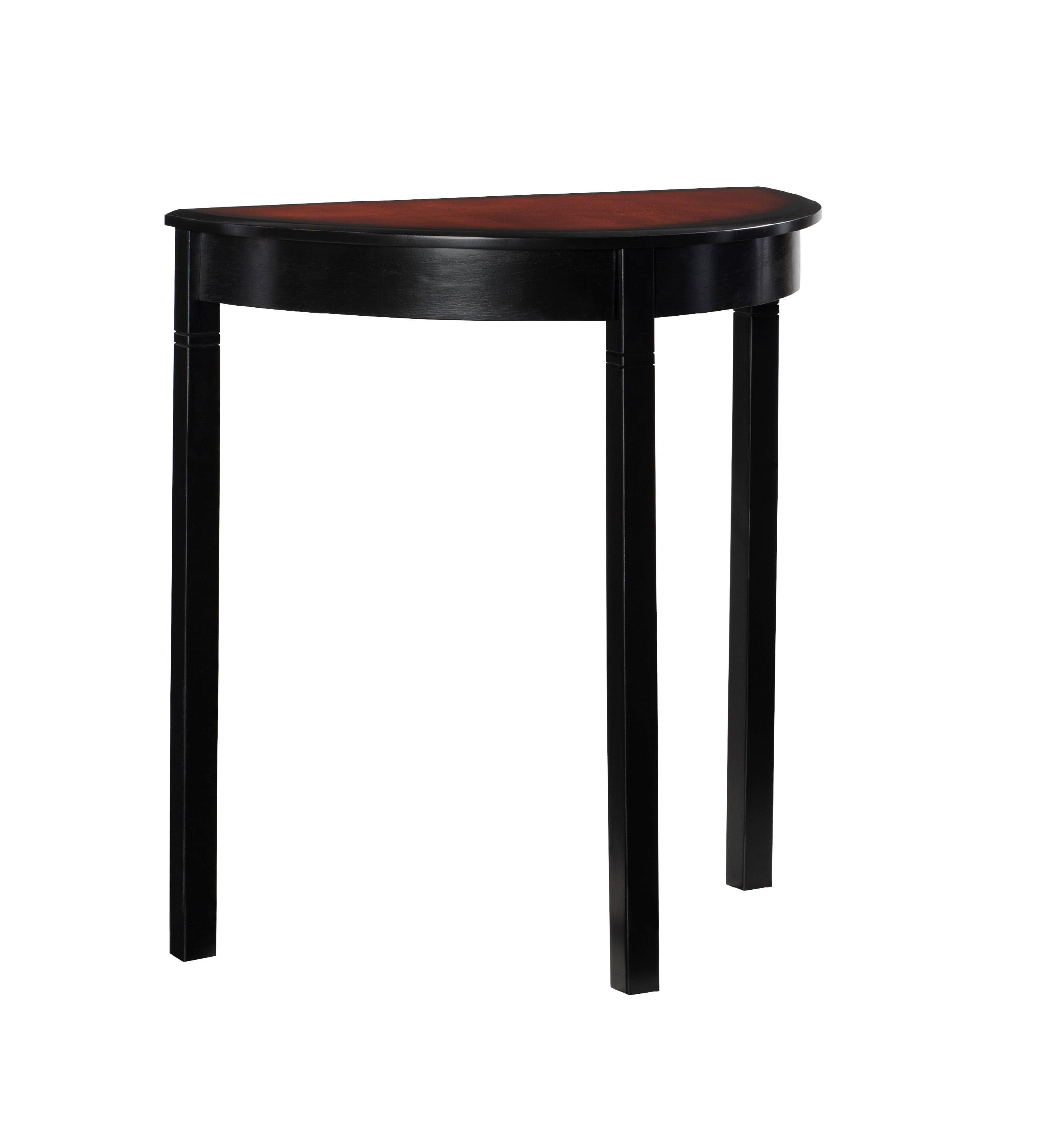 Transitional Black Cherry Demilune Console Table - Compact Elegance