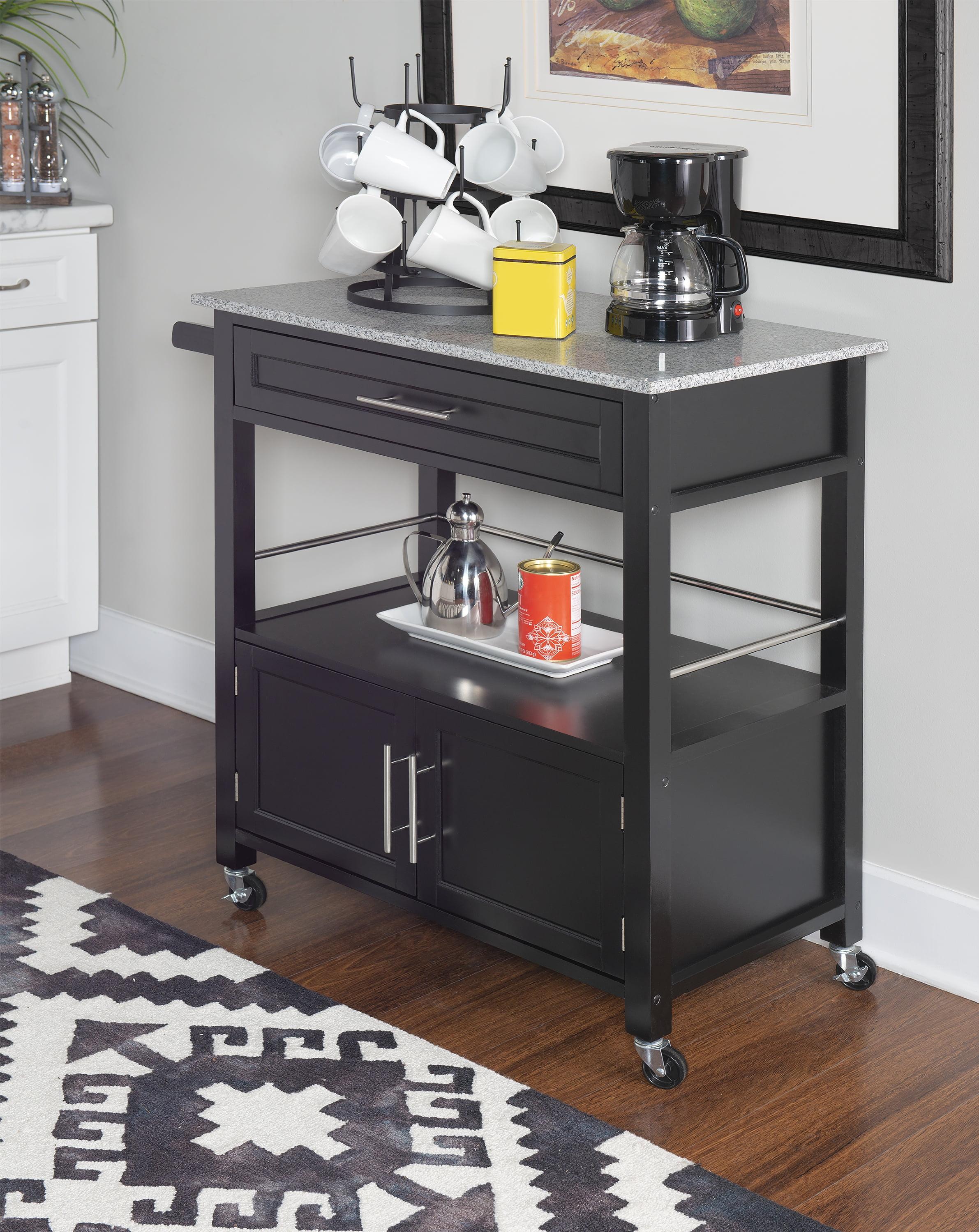 Cameron Kitchen Cart with Granite Top - Linon